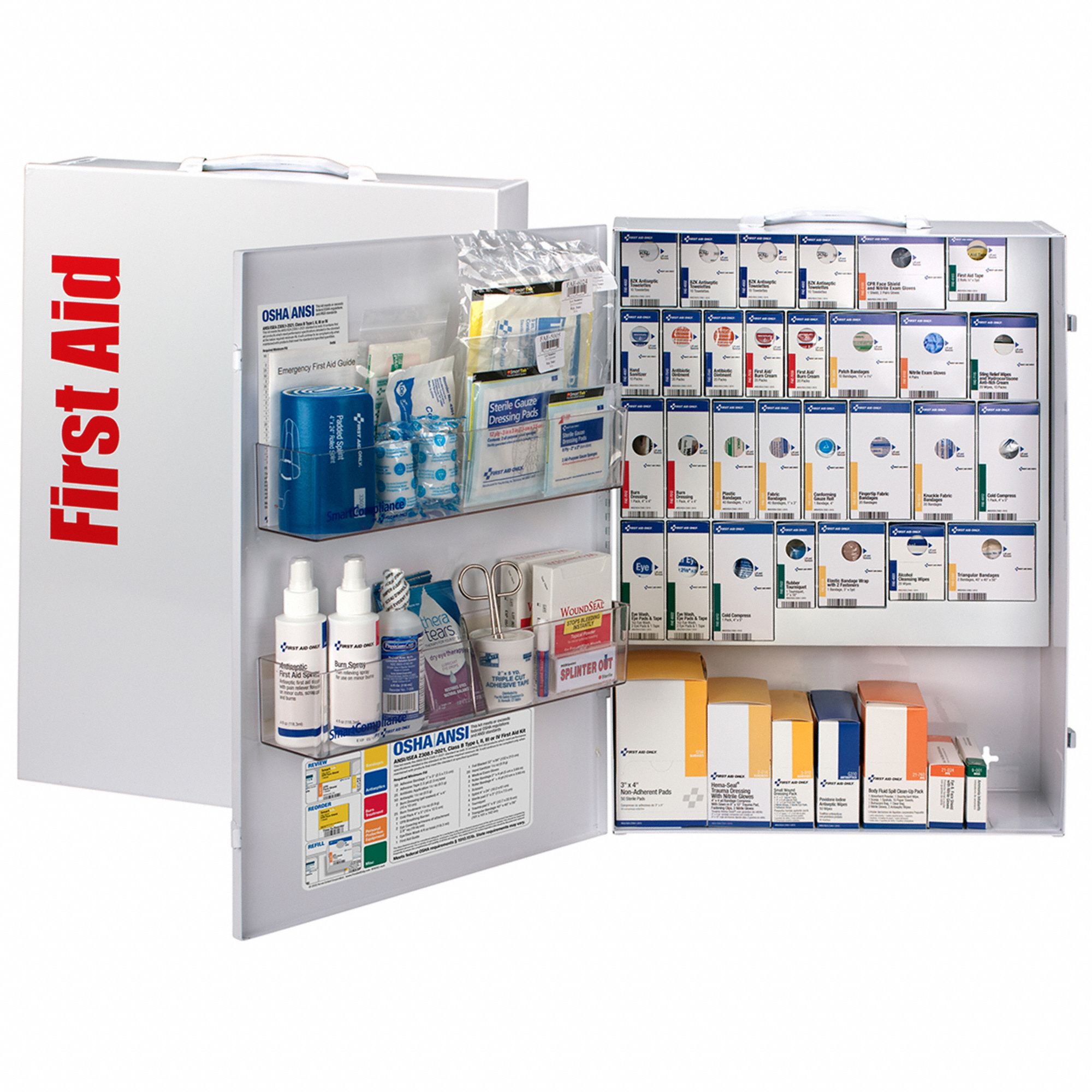 FIRST AID ONLY, 668 Components, ANSI/ISEA Z308.1-2021, First Aid Kit ...