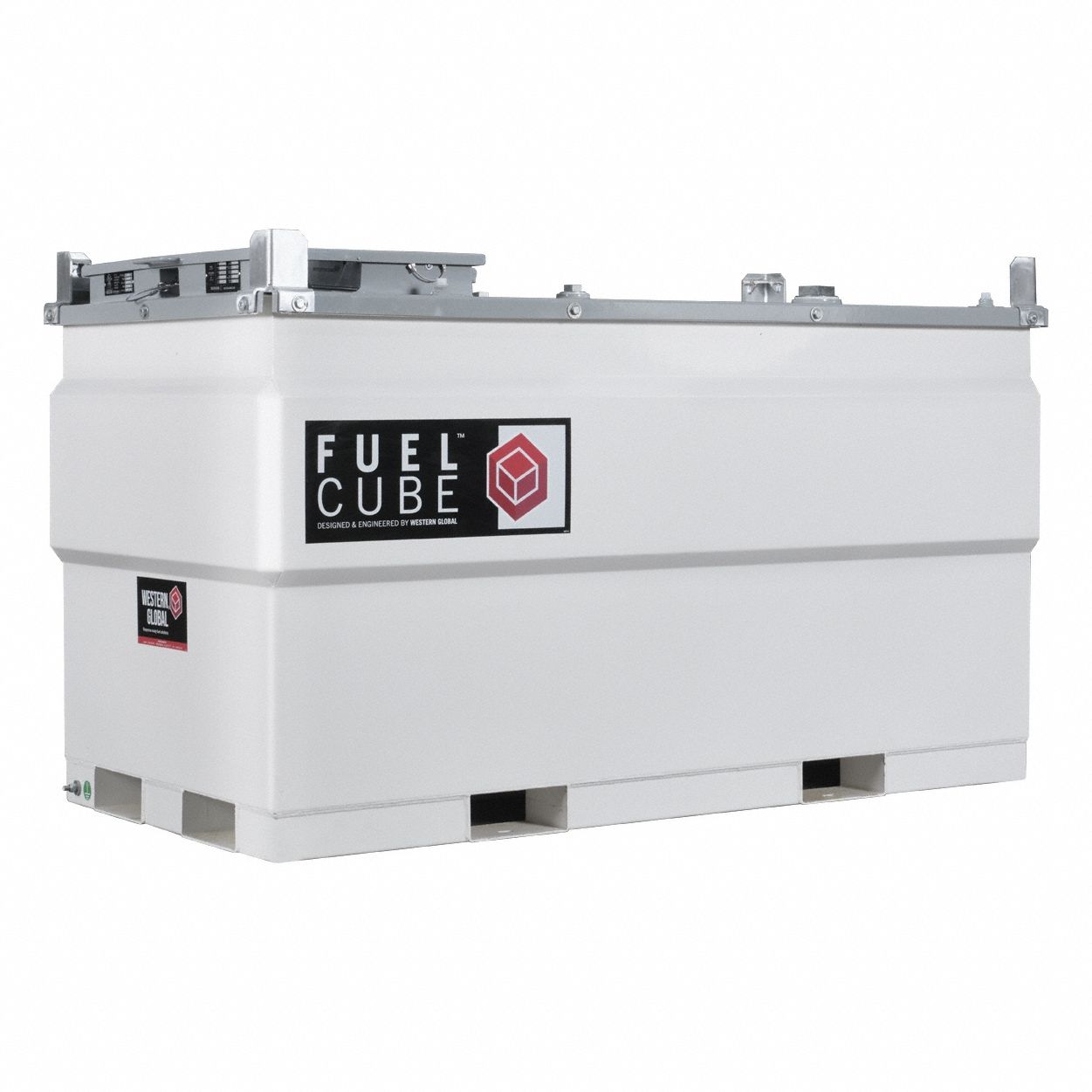 Diesel Fuel Tank Kit: White, Rectangle, 528 gal Capacity, Steel