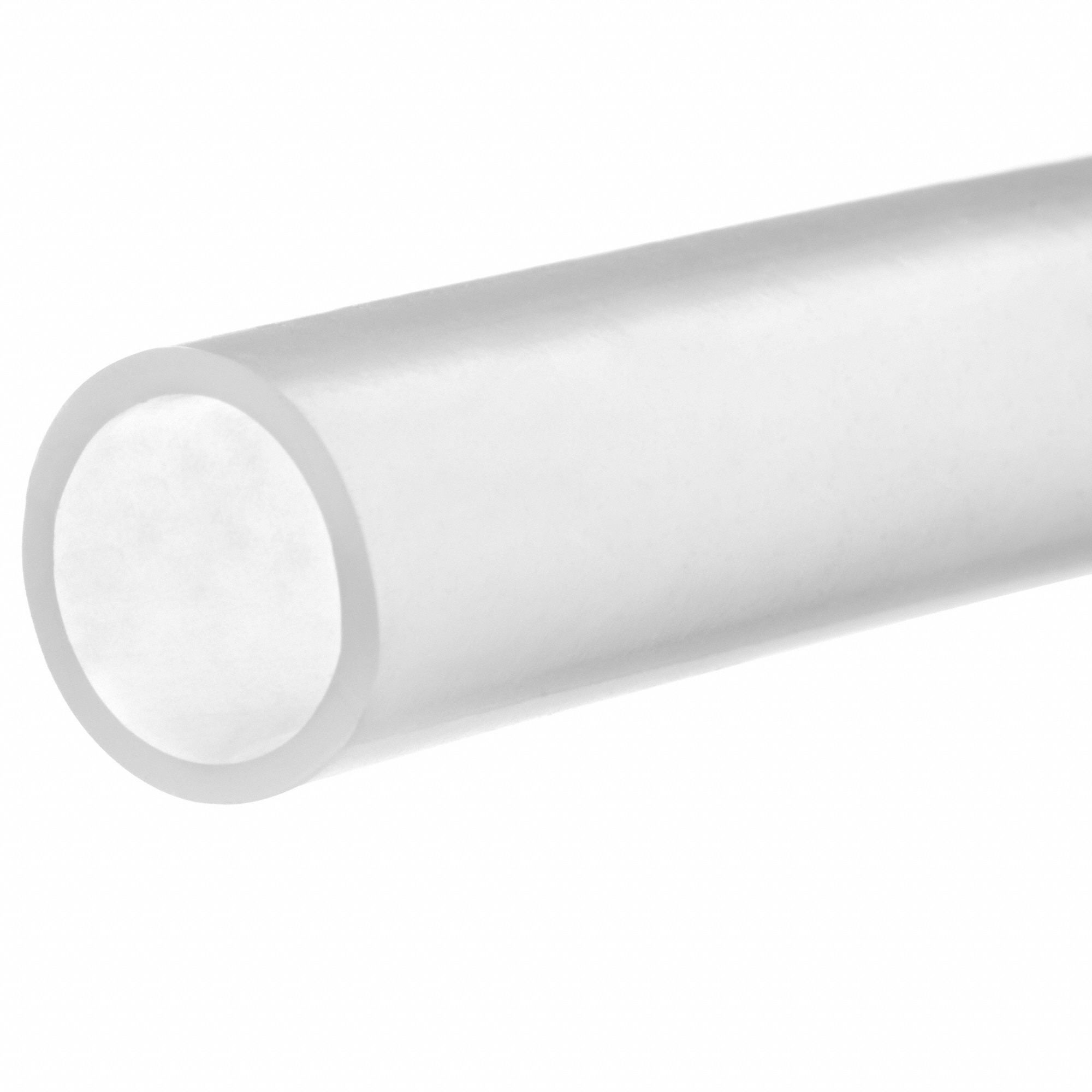 Tubing: Nylon, White, 10 mm OD, 8 mm ID, 10 ft Lg, Rockwell R75