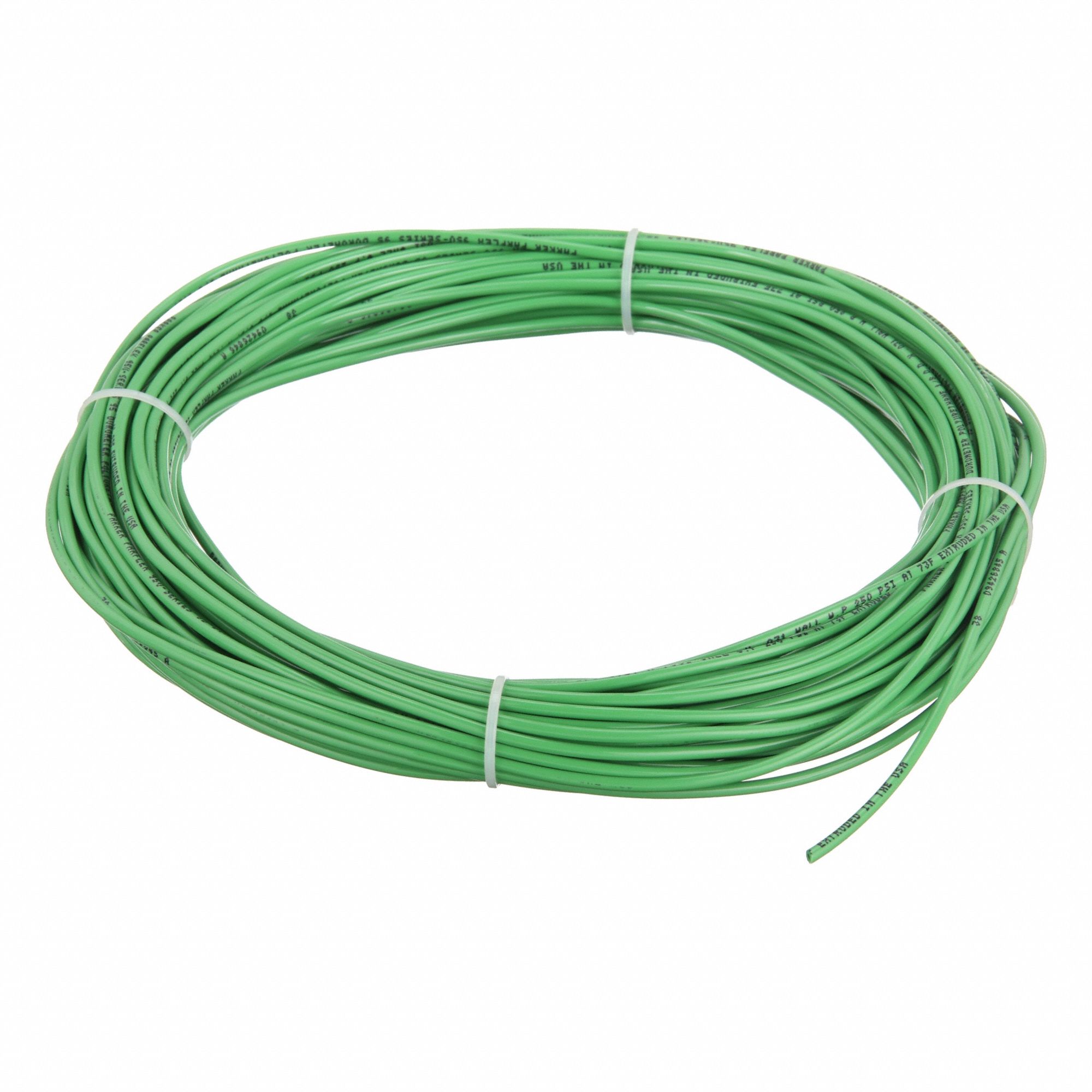 Tubing: Polyurethane, ID 1/16 in, OD 1/8 in, 100 ft Lg, Green