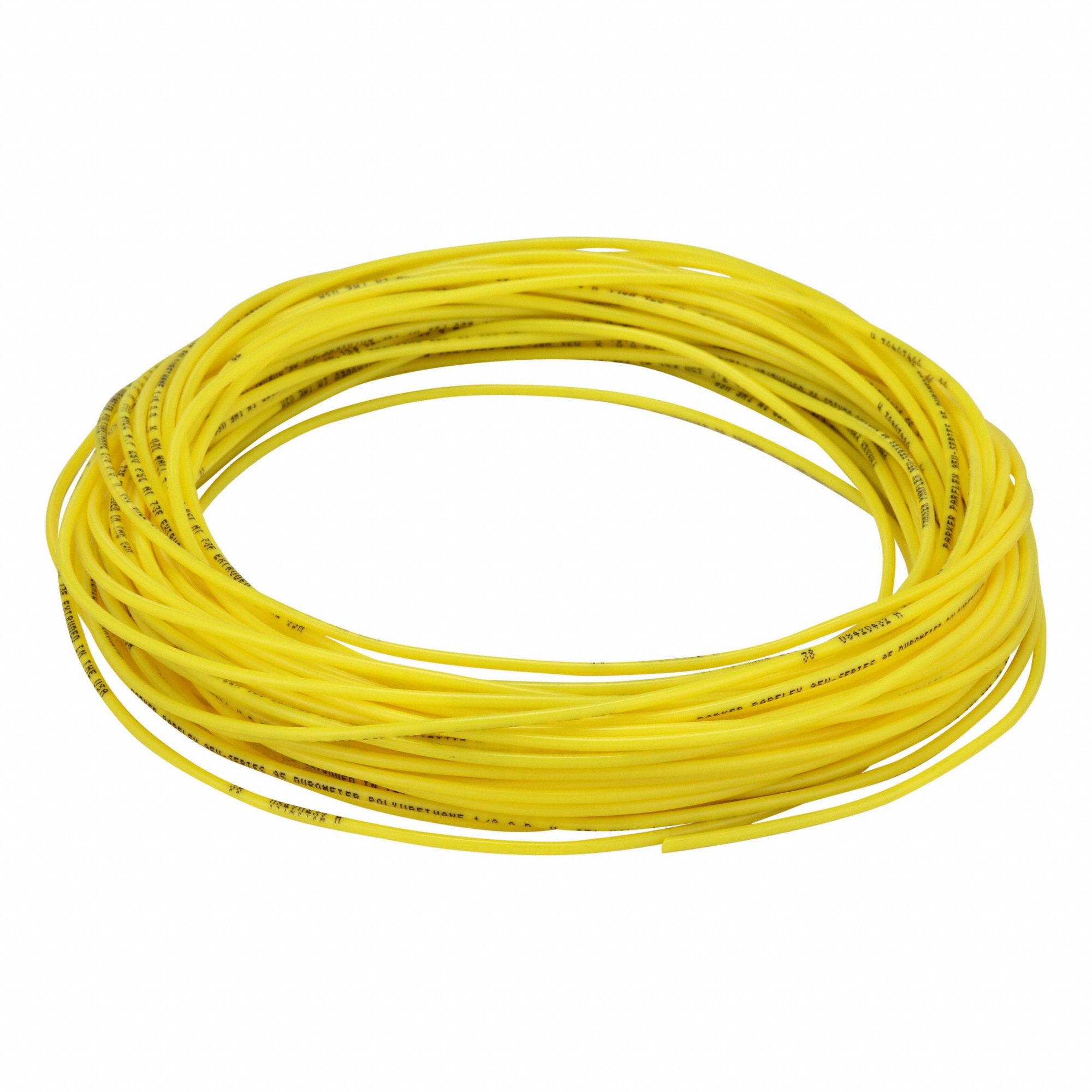 Tubing: Polyurethane, ID 1/16 in, OD 1/8 in, 100 ft Lg, Yellow