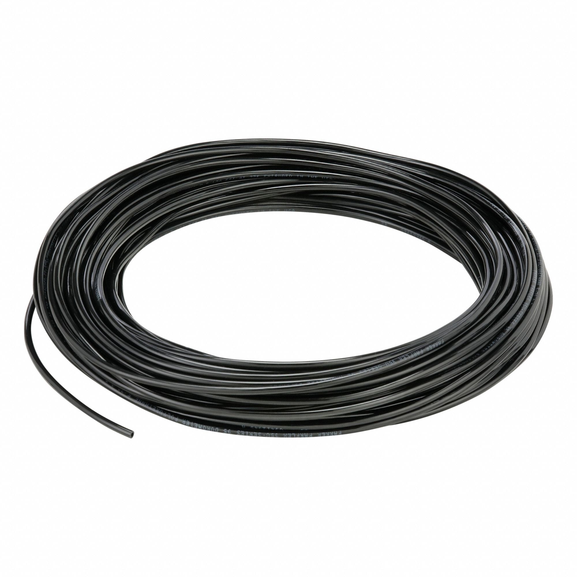 Tubing: Polyurethane, ID 3/32 in, OD 5/32 in, 100 ft Lg, Black