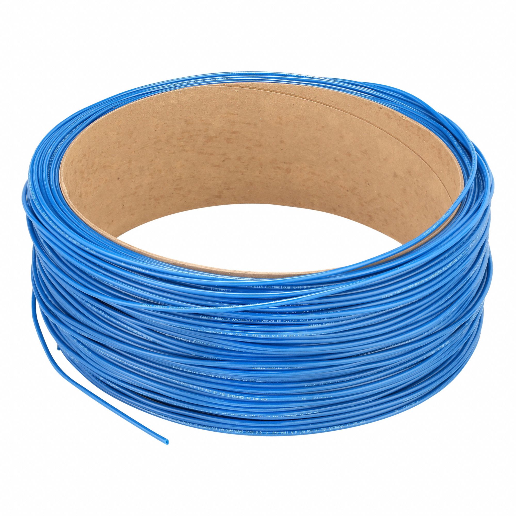 Tubing: Polyurethane, ID 3/32 in, OD 5/32 in, 500 ft Lg, Blue