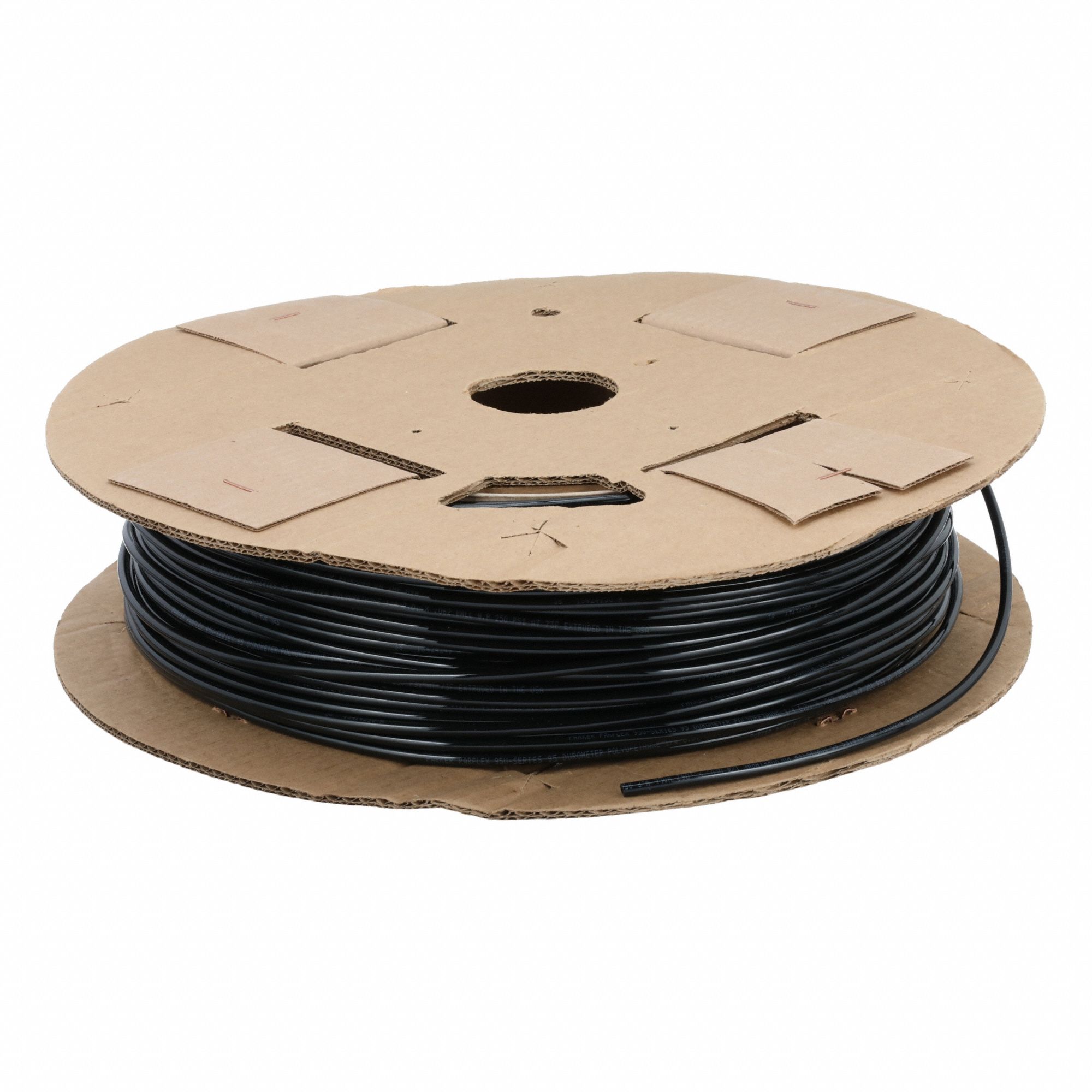 Tubing: Polyurethane, ID 1/8 in, OD 1/4 in, 500 ft Lg, Black