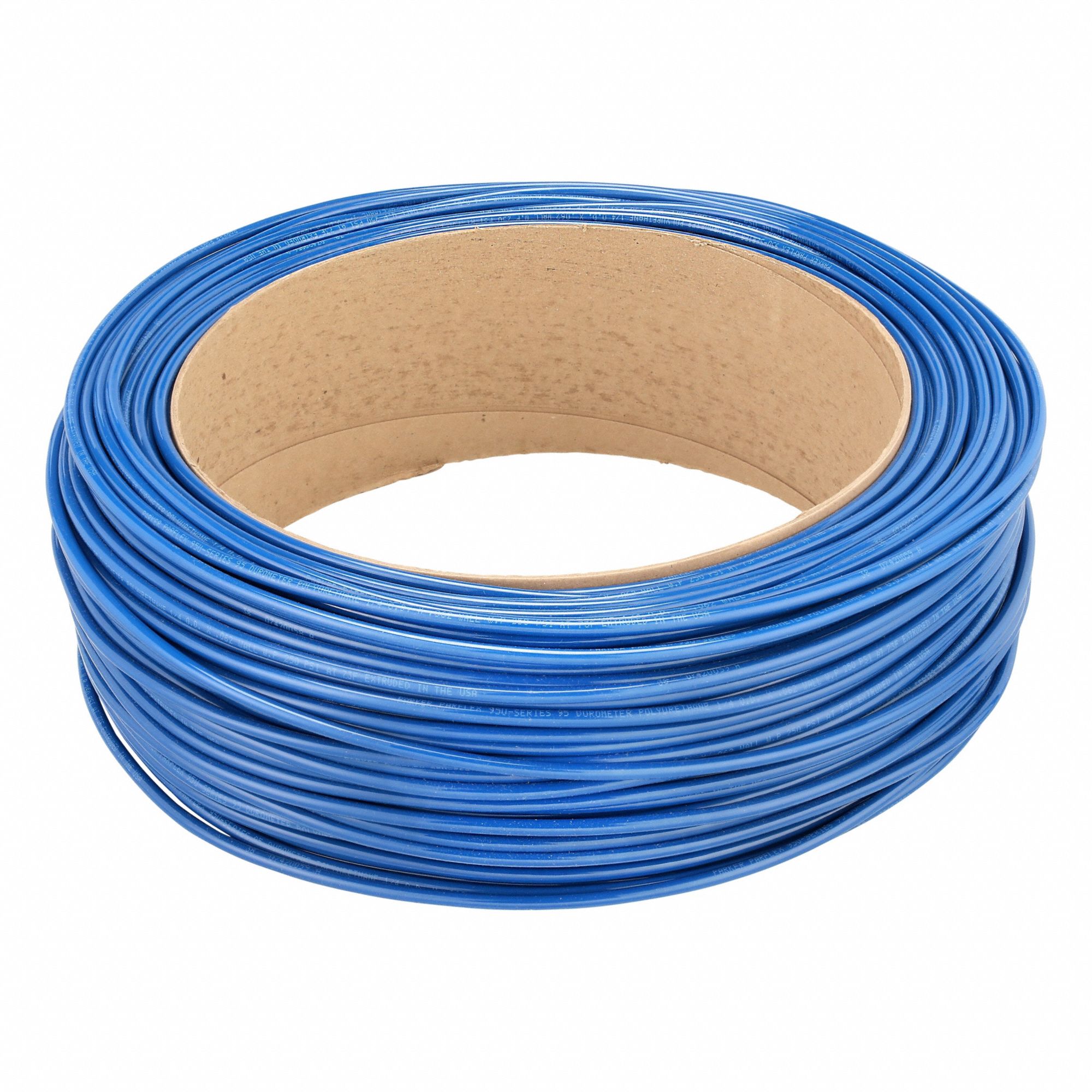 Tubing: Polyurethane, ID 1/8 in, OD 1/4 in, 500 ft Lg, Blue