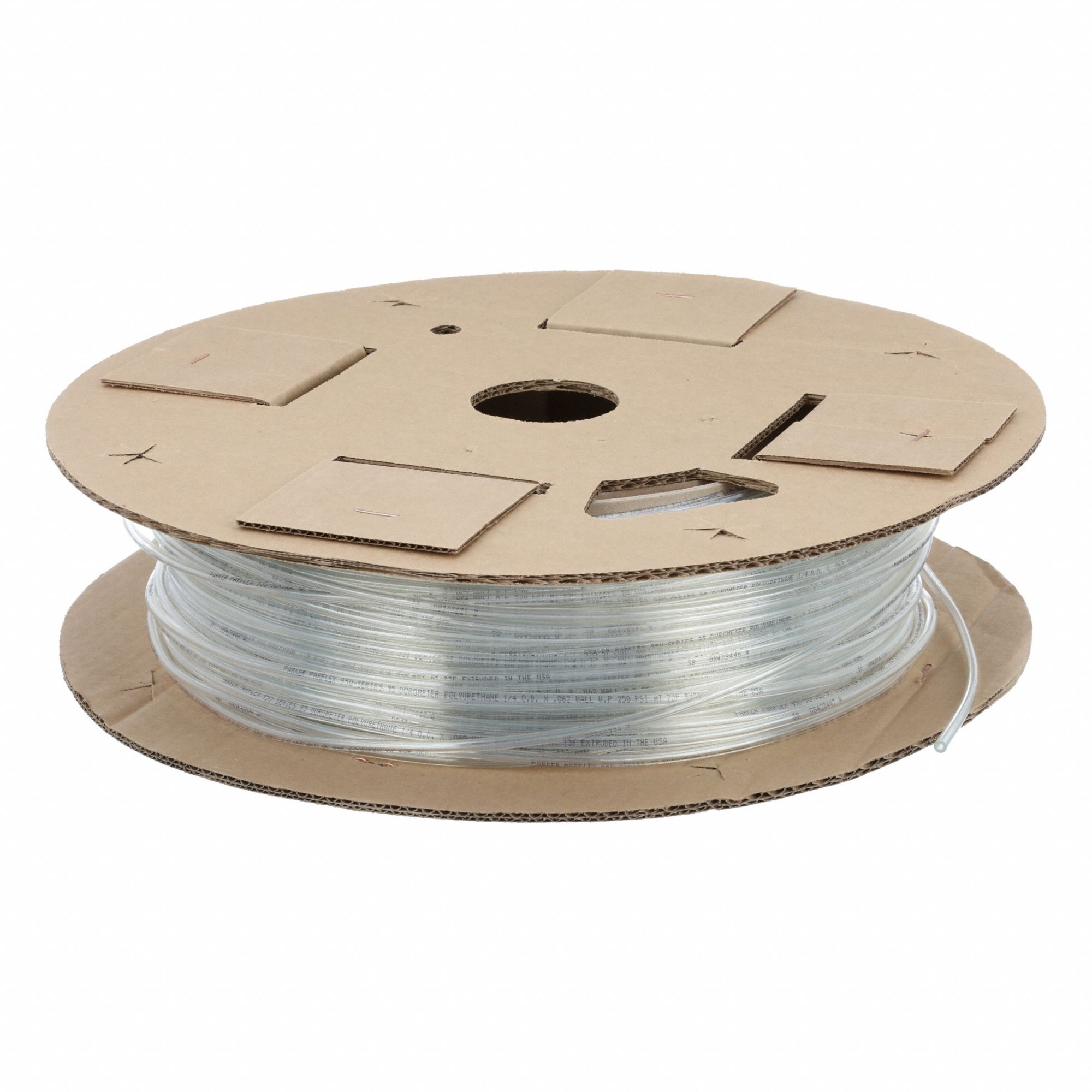 Tubing: Polyurethane, ID 1/8 in, OD 1/4 in, 1, 000 ft Lg, Beige