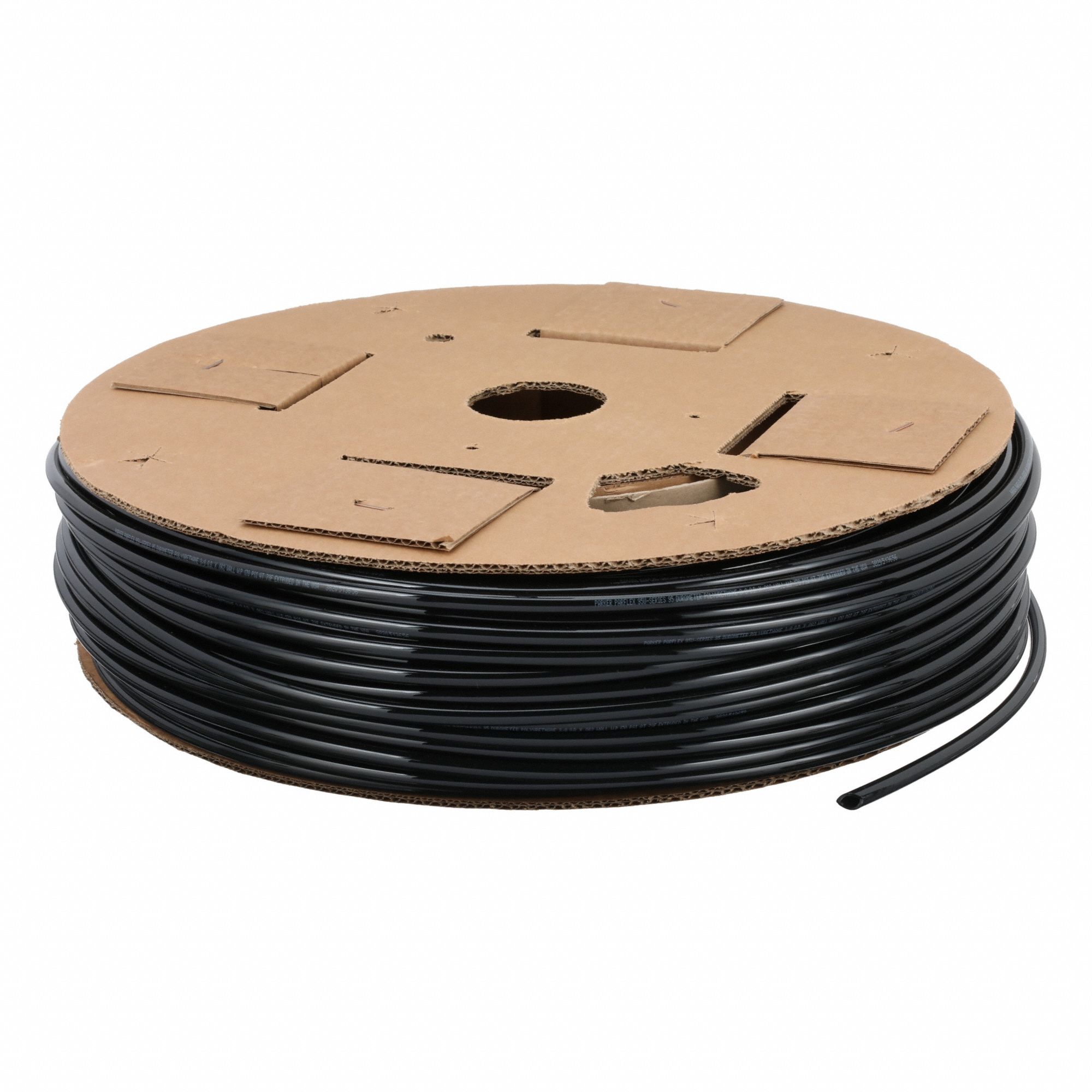 Tubing: Polyurethane, ID 1/4 in, OD 3/8 in, 500 ft Lg, Black