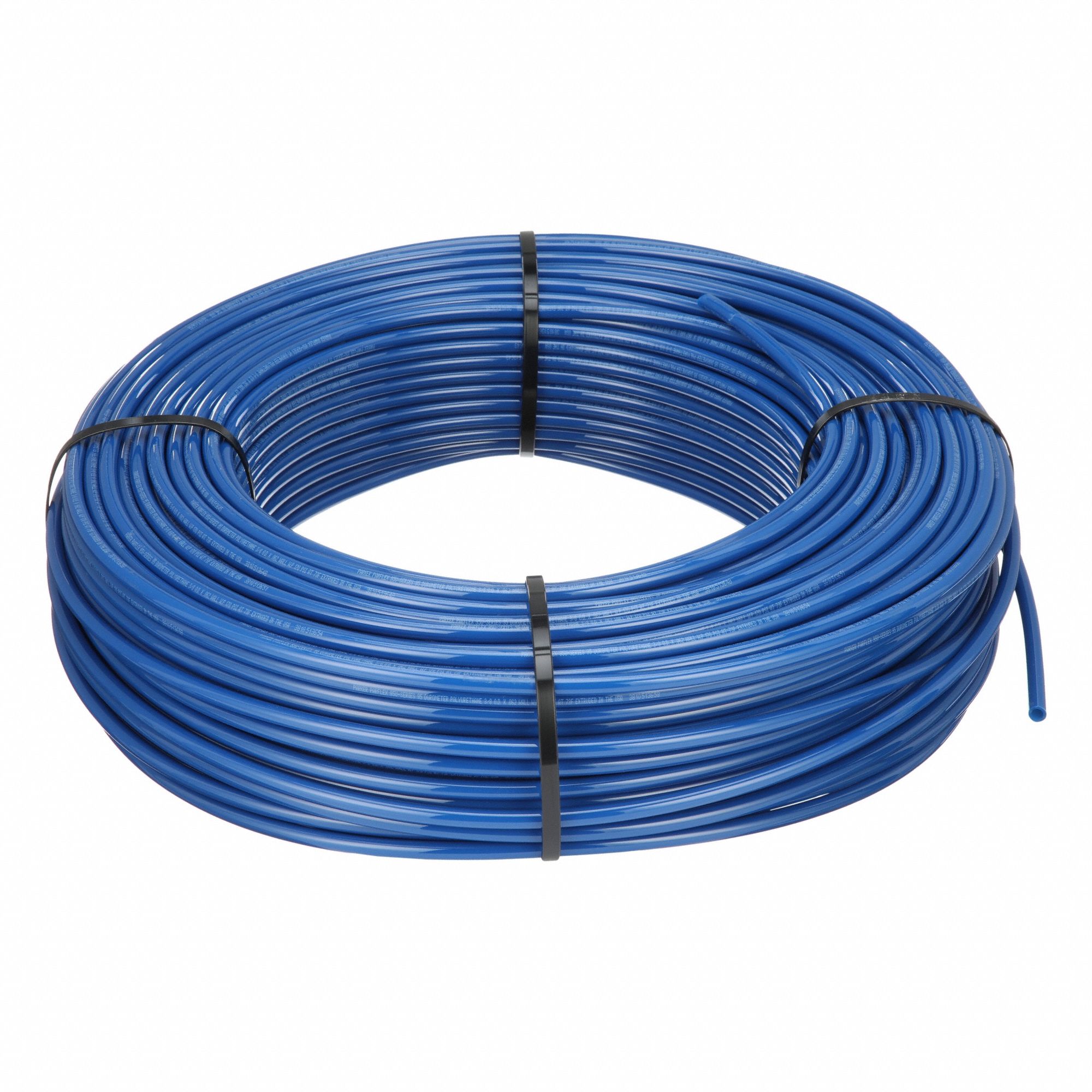 Tubing: Polyurethane, ID 1/4 in, OD 3/8 in, 500 ft Lg, Blue