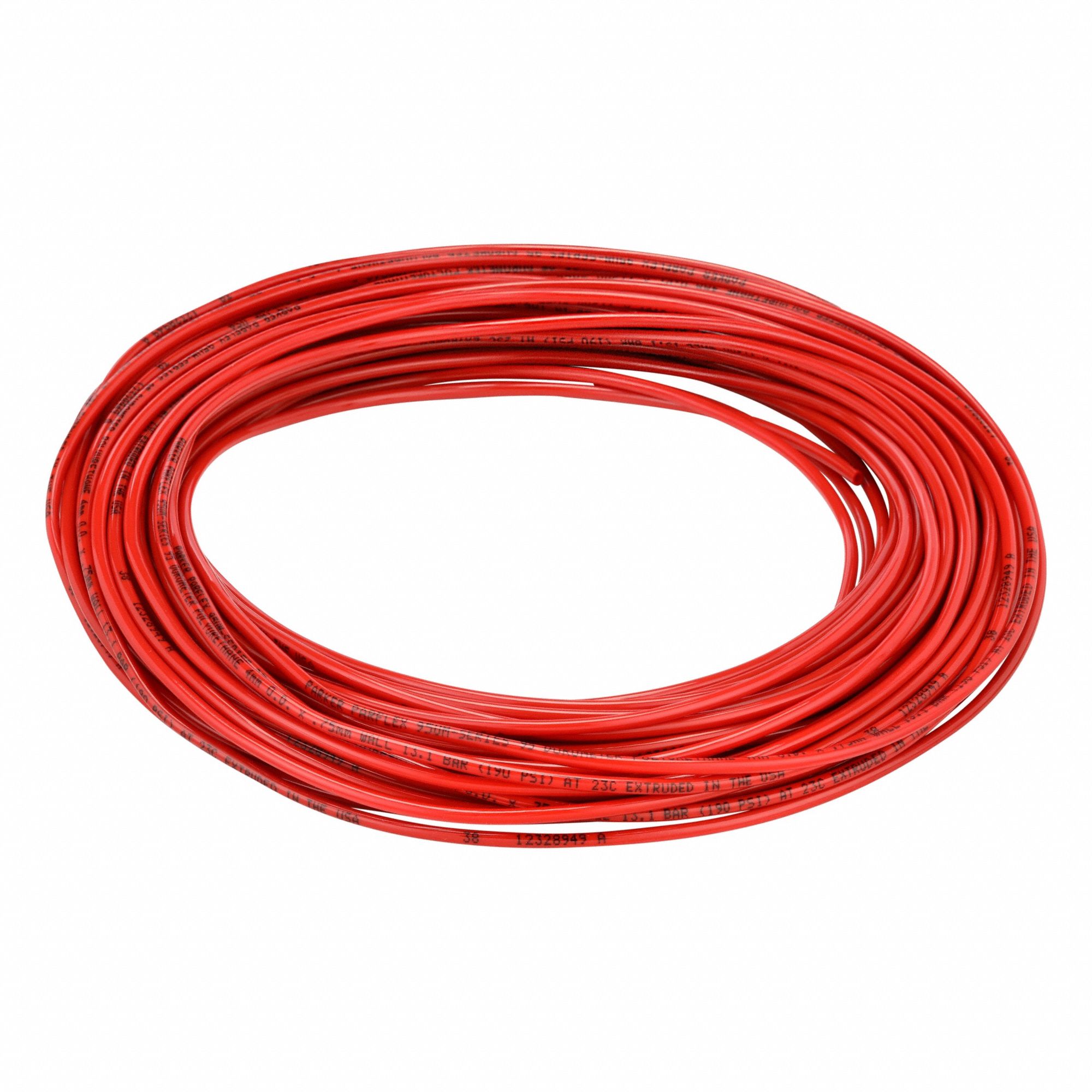 Tubing: Polyurethane, ID 2.5 mm, OD 4 mm, 100 ft Lg, Red