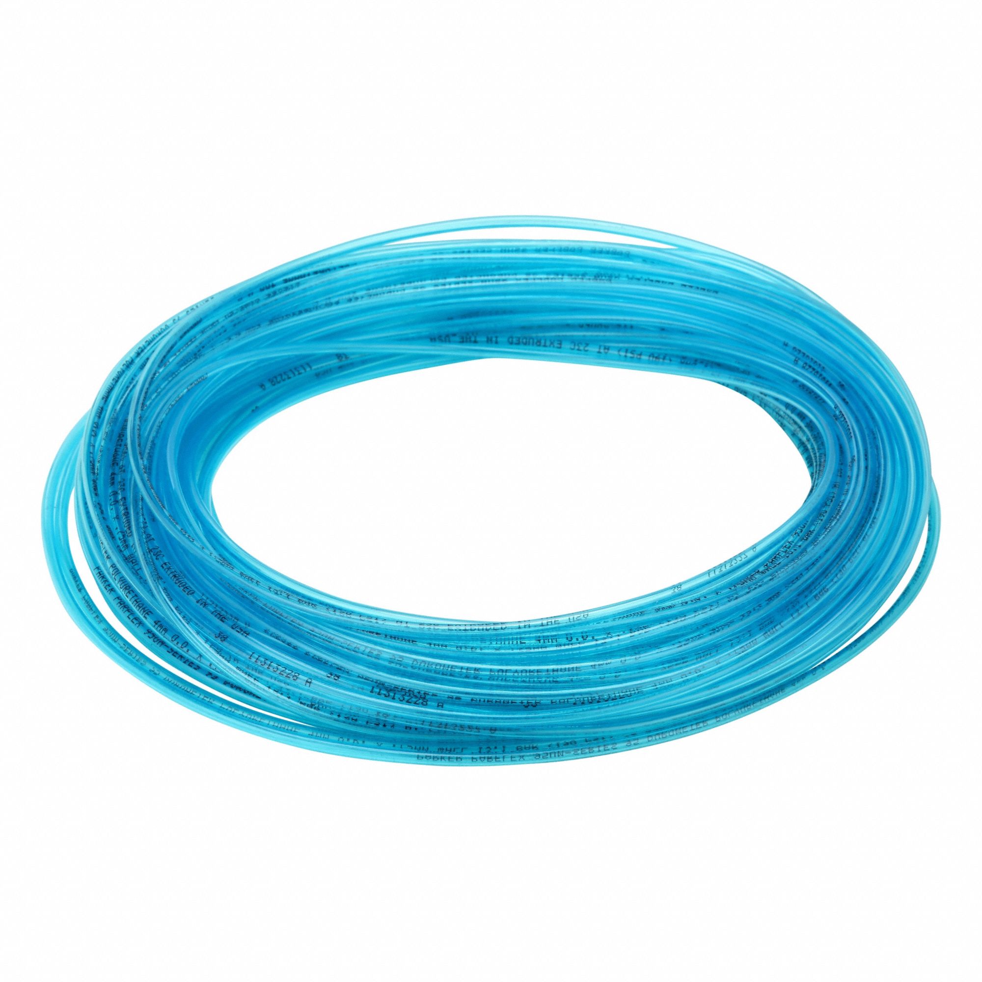 Tubing: Polyurethane, ID 2.5 mm, OD 4 mm, 100 ft Lg, Blue