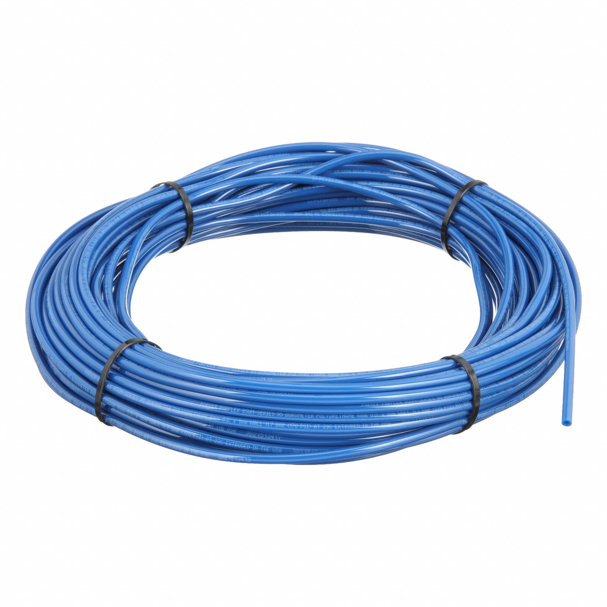 Tubing: Polyurethane, ID 4 mm, OD 6 mm, 100 ft Lg, Blue