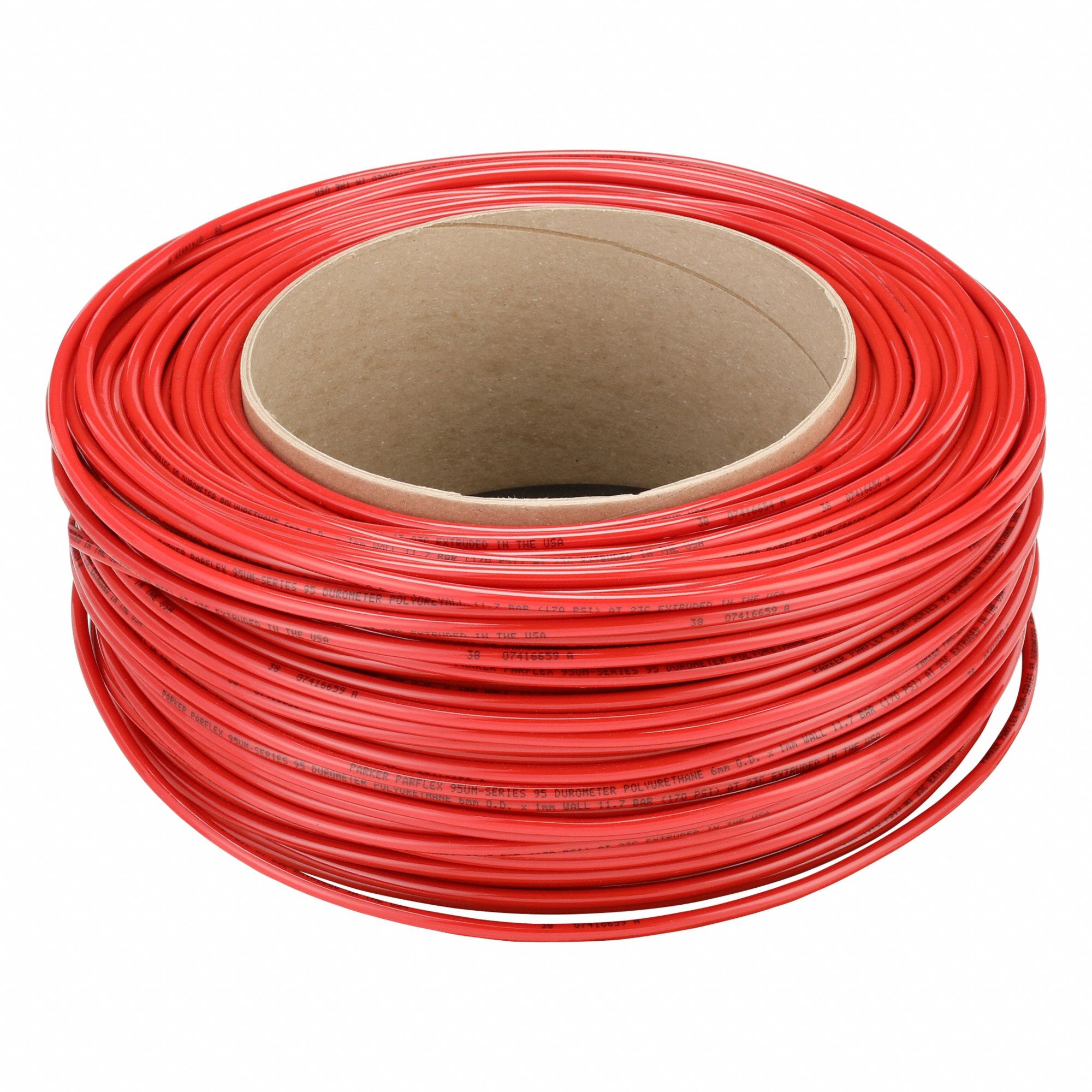 Tubing: Polyurethane, ID 4 mm, OD 6 mm, 500 ft Lg, Red