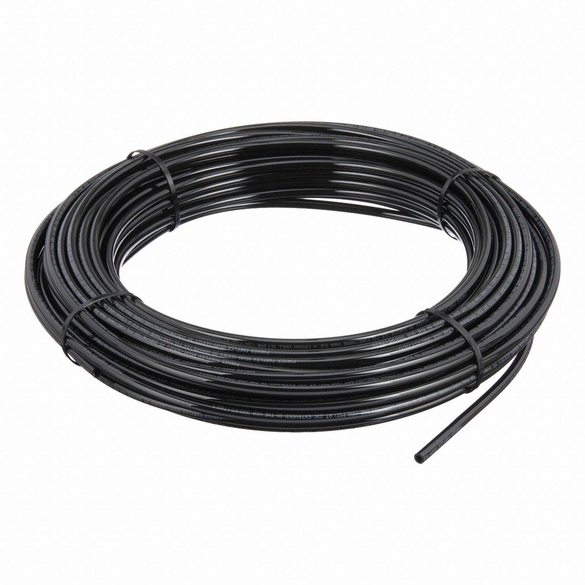 Tubing: Polyurethane, ID 5 mm, OD 8 mm, 100 ft Lg, Black