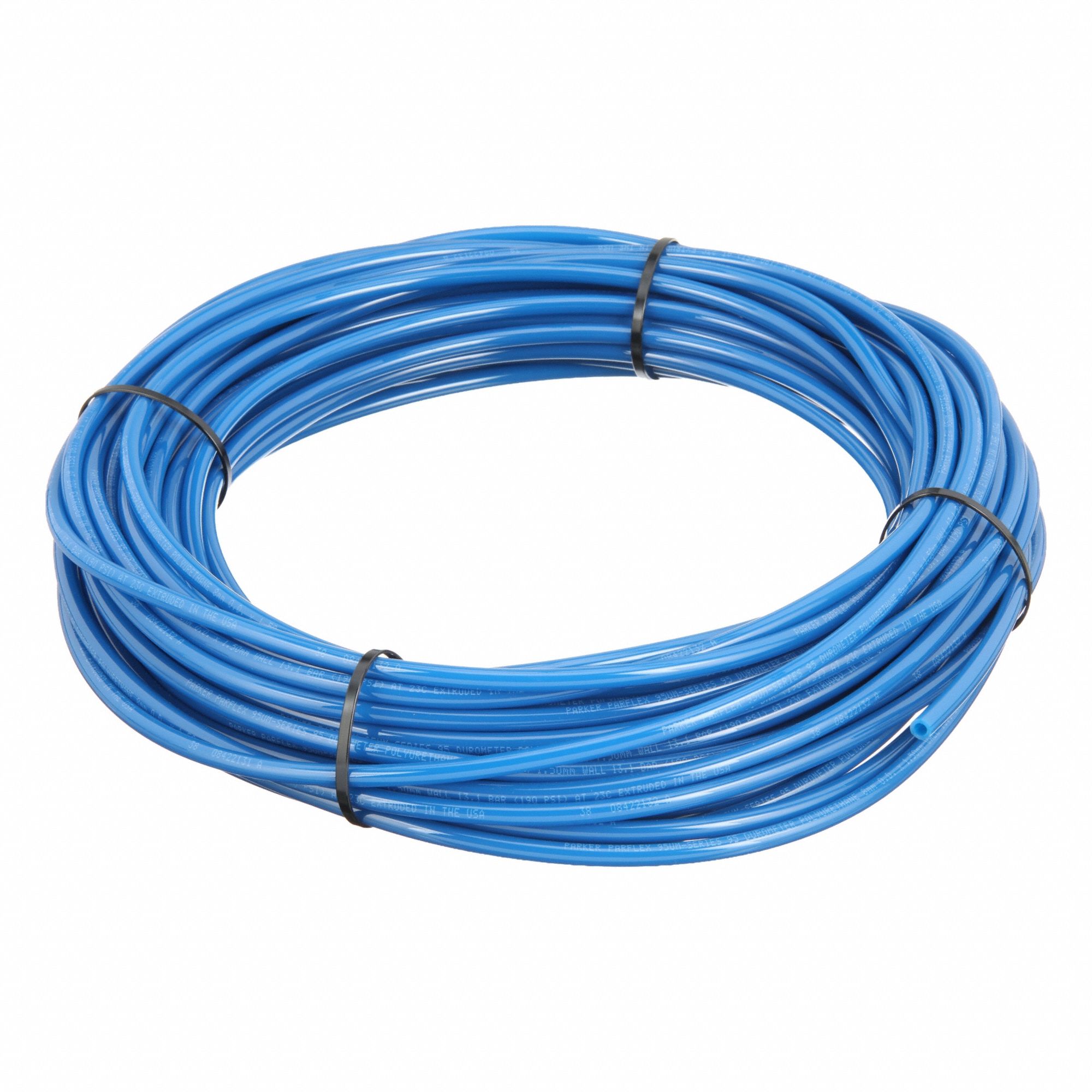 Tubing: Polyurethane, ID 5 mm, OD 8 mm, 100 ft Lg, Blue