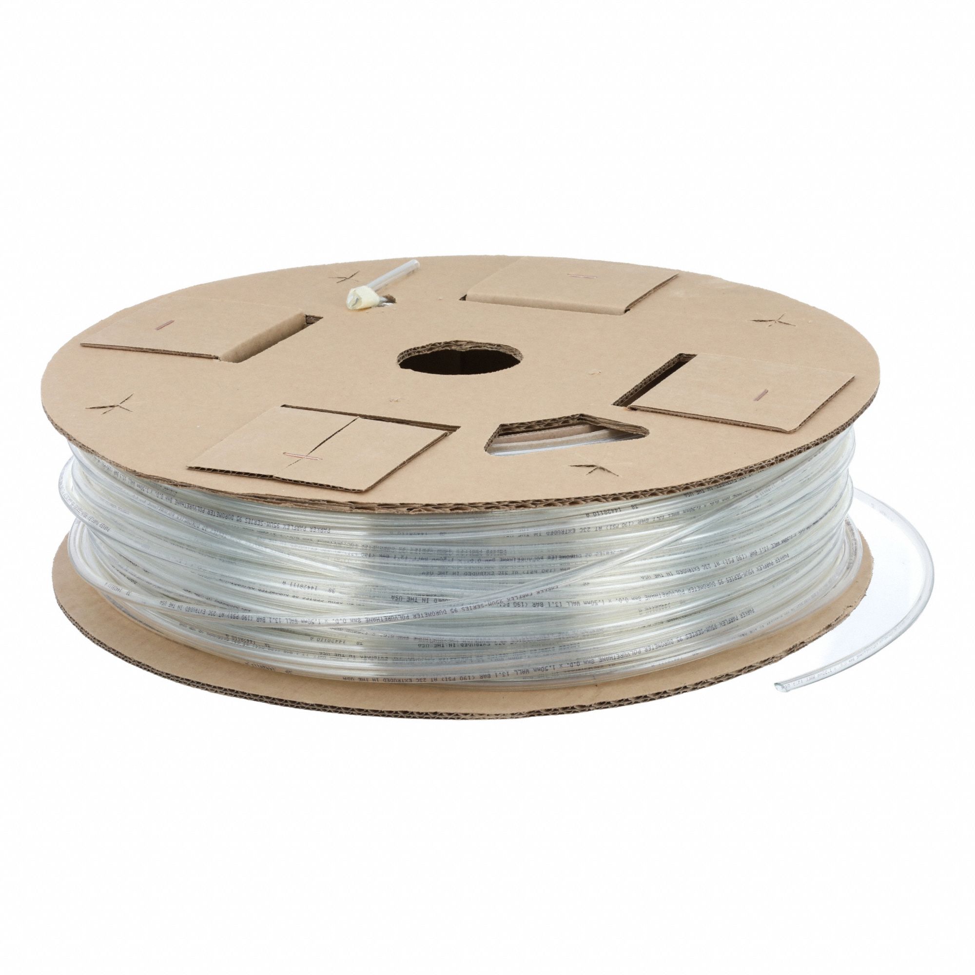 Tubing: Polyurethane, ID 5 mm, OD 8 mm, 500 ft Lg, Beige