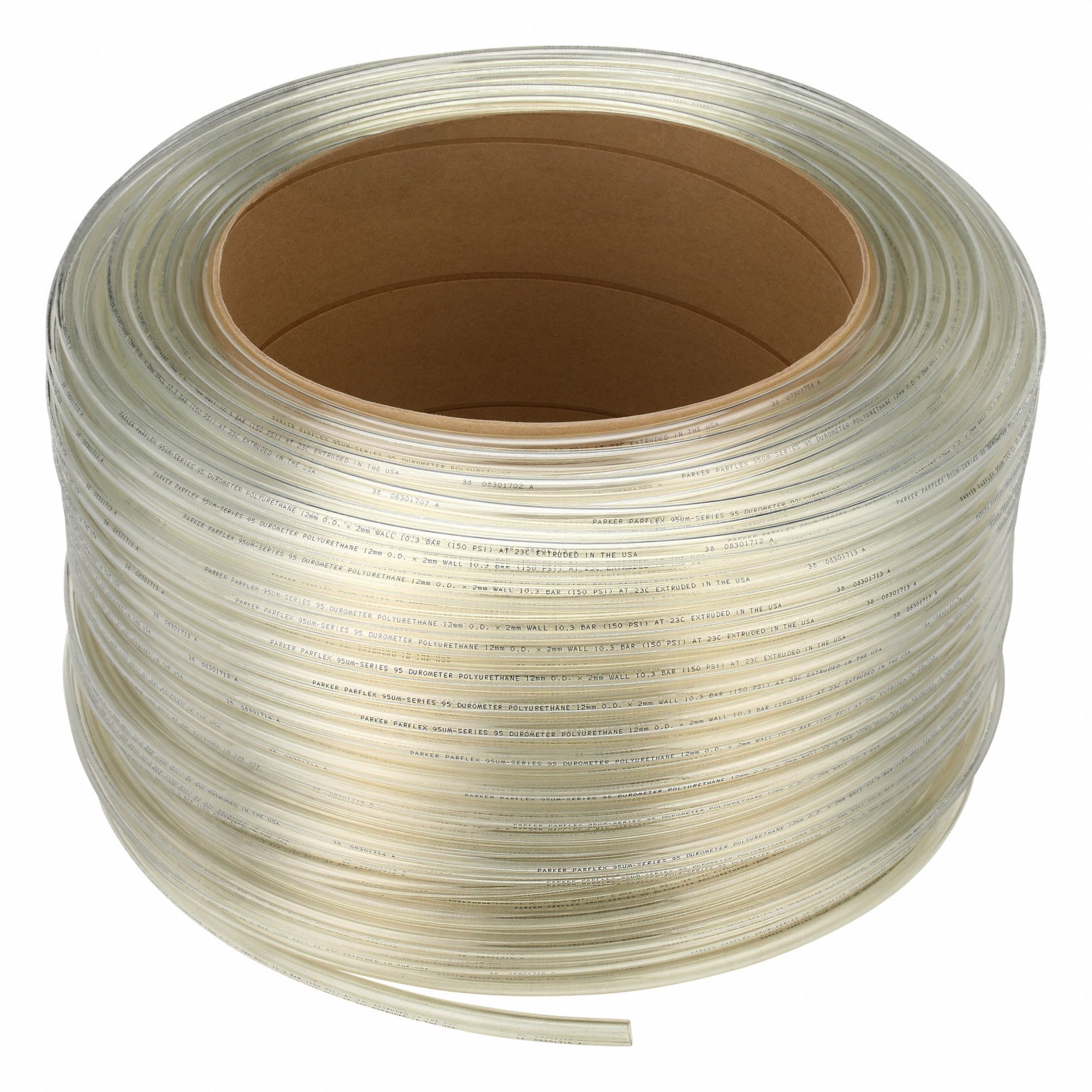 Tubing: Polyurethane, ID 10 mm, OD 12 mm, 500 ft Lg, Beige