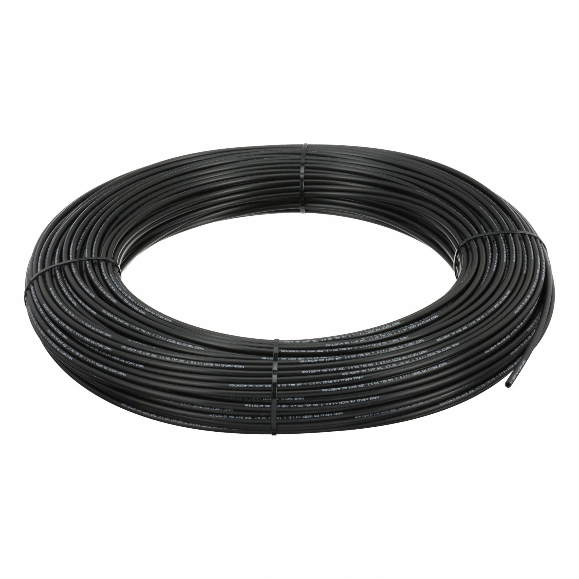 Tubing: PP, Black, 1/4 in OD, 5/32 in ID, 500 ft Lg, Rockwell R 77