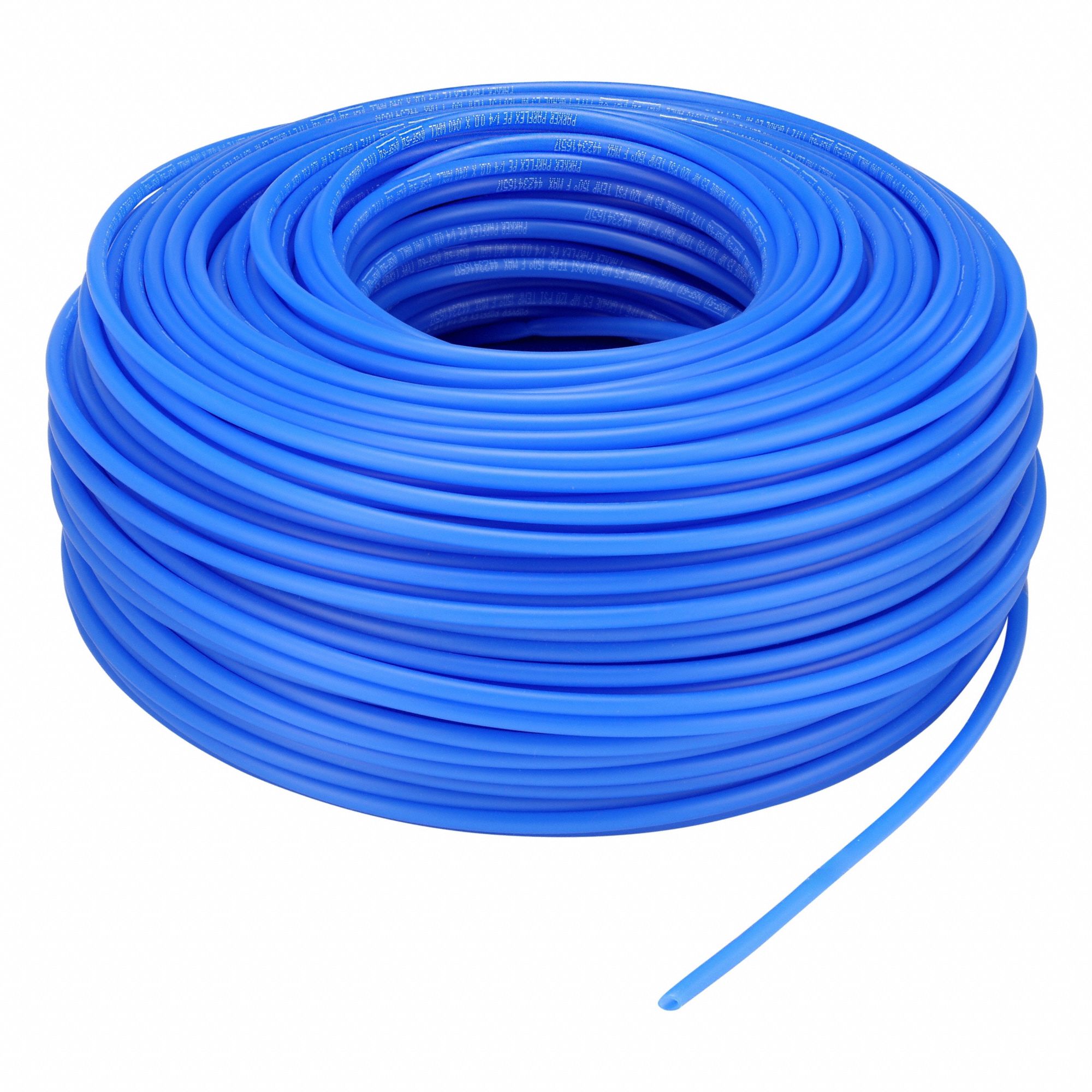 Tubing: Polyethylene, Blue, 1/4 in OD, 5/32 in ID, 500 ft Lg