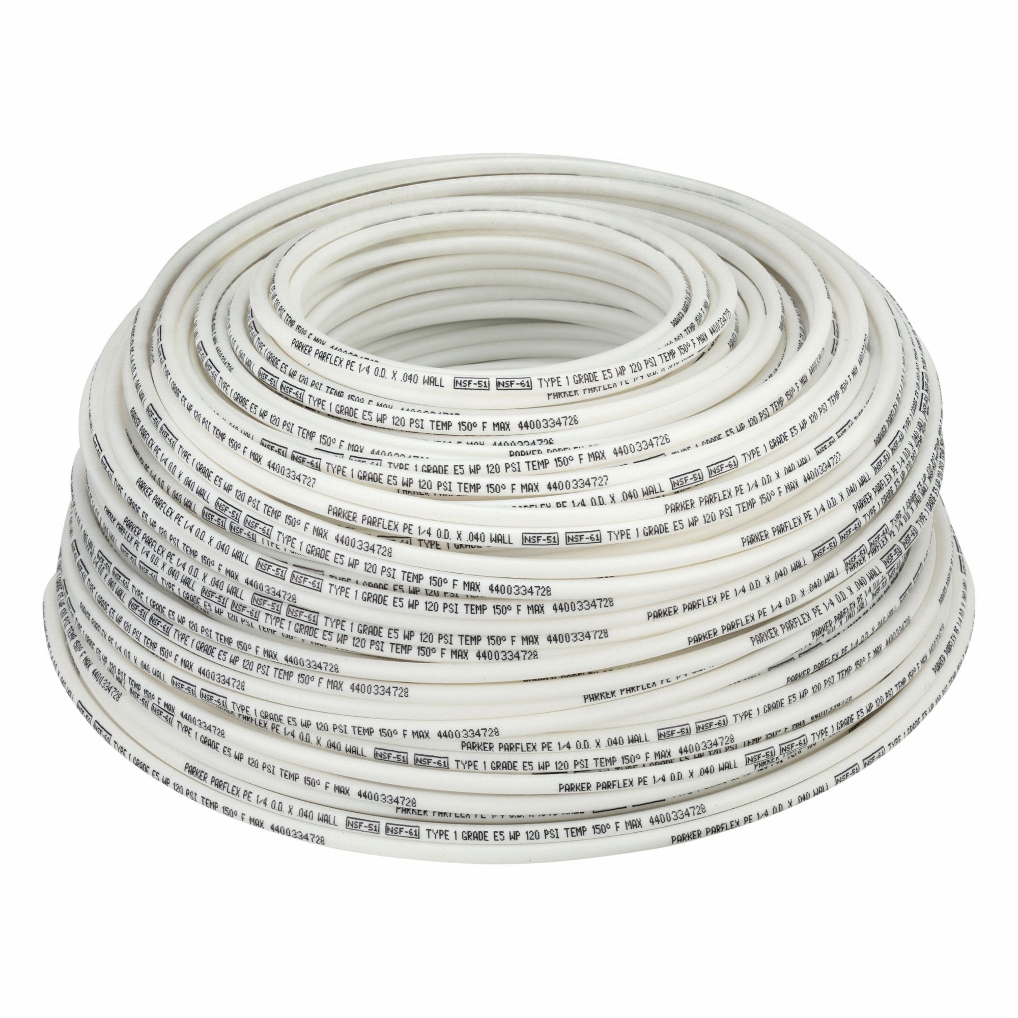 TUBING, POLYETHYLENE, WHITE, ¼ IN OUTSIDE DIAMETER, 5/32 IN ID, 500 FT LENGTH