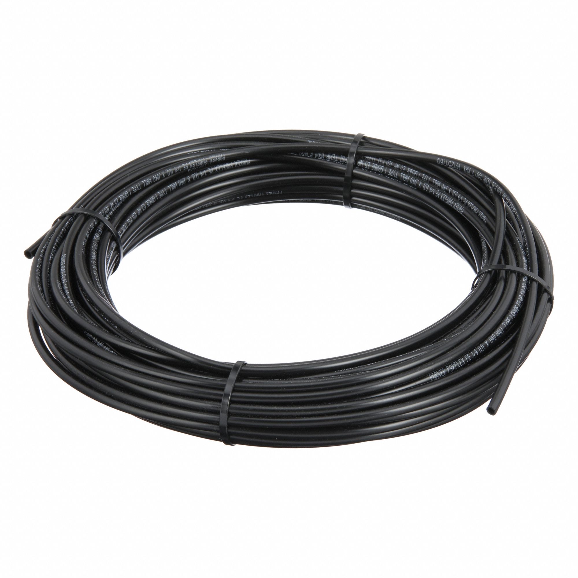 Tubing: Polyethylene, Black, 1/4 in Outside Dia, 5/32 in Inside Dia, 100 ft Overall Lg