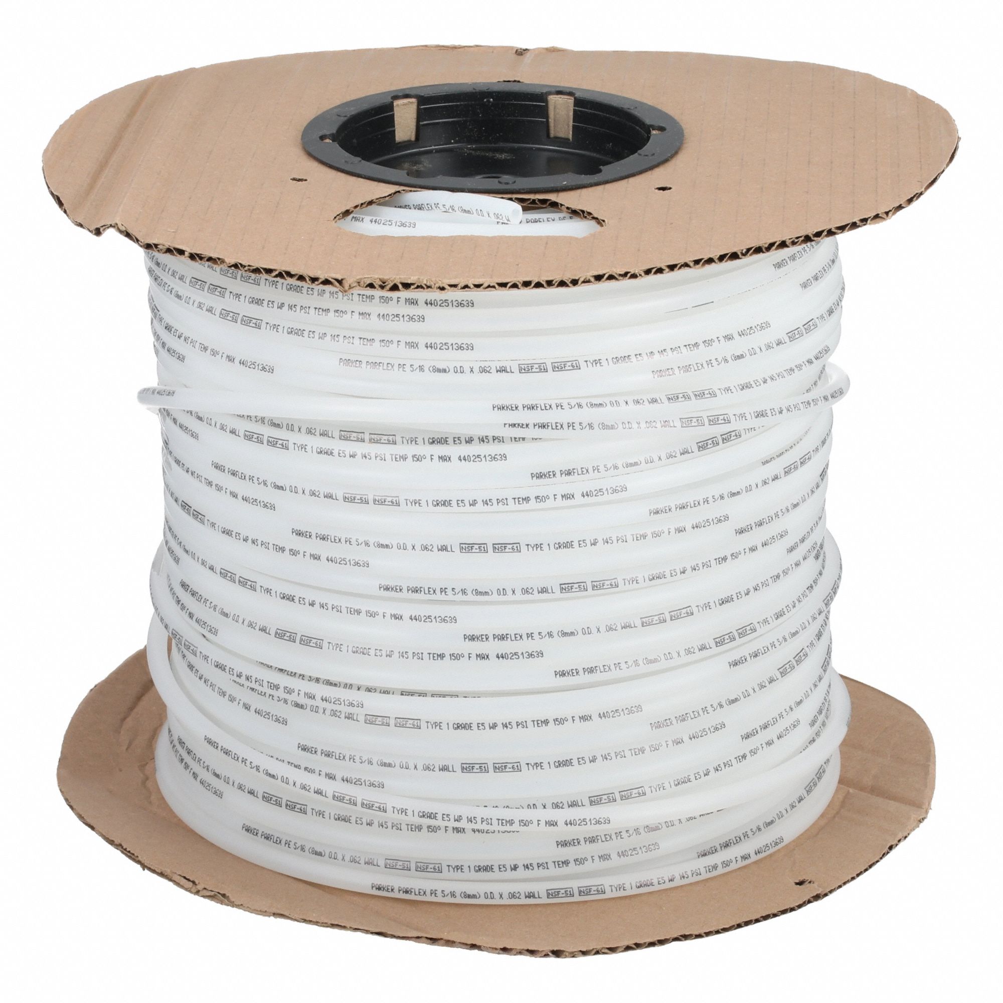 Tubing: Polyethylene, Beige, 5/16 in OD, 3/16 in ID, 500 ft Lg