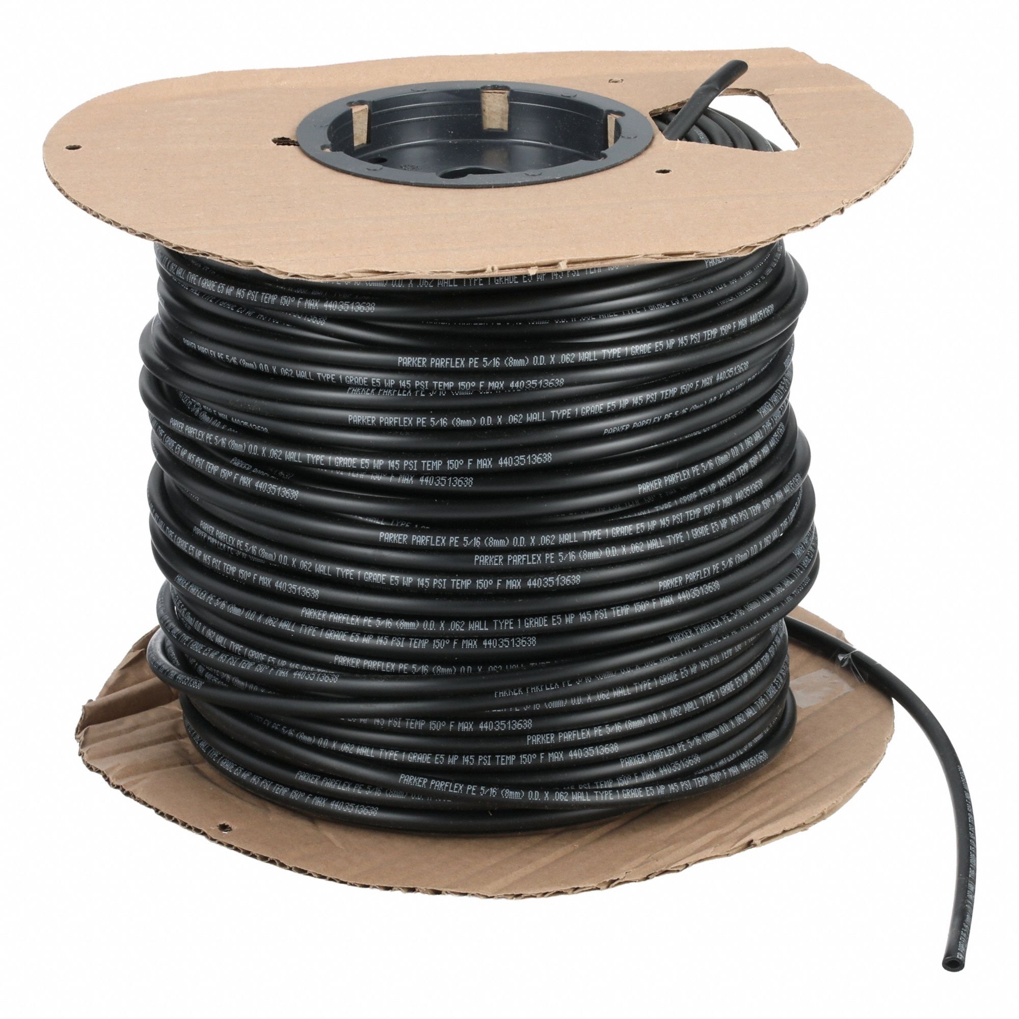 Tubing: Polyethylene, Black, 5/16 in Outside Dia, 3/16 in Inside Dia, 500 ft Overall Lg