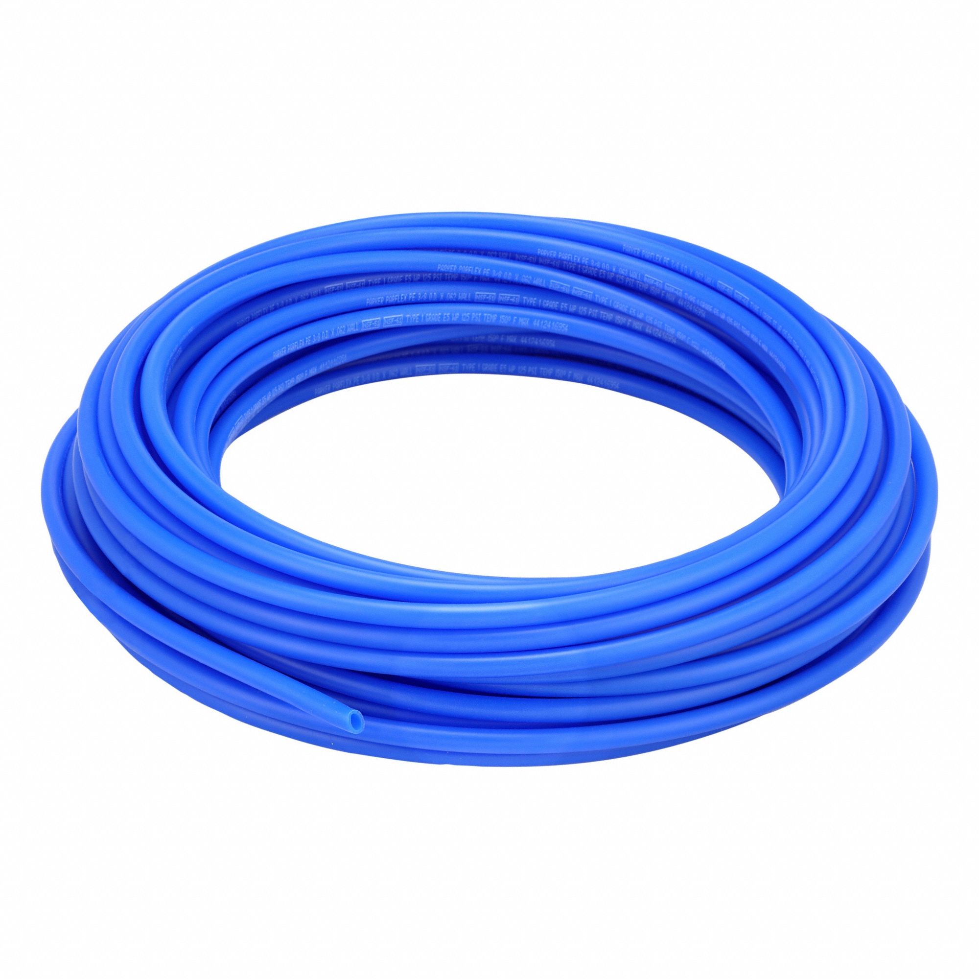 TUBING, POLYETHYLENE, BLUE, ⅜ IN OUTSIDE DIAMETER, ¼ IN INSIDE DIAMETER, 100 FT L