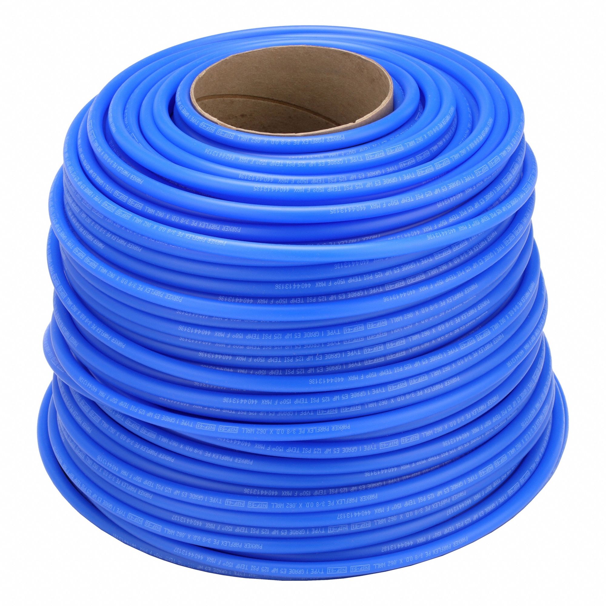 TUBING, POLYETHYLENE, BLUE, ⅜ IN OUTSIDE DIAMETER, ¼ IN INSIDE DIAMETER, 500 FT L