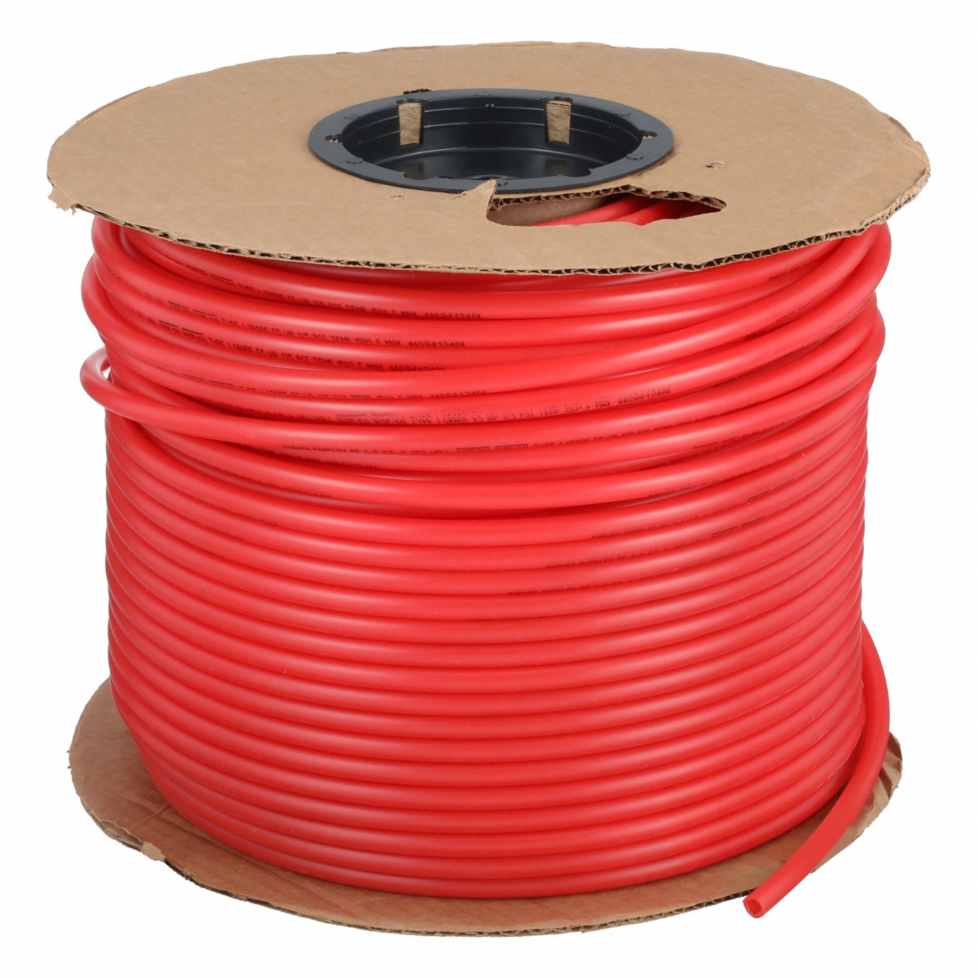 Tubing: Polyethylene, Red, 3/8 in OD, 1/4 in ID, 500 ft Lg