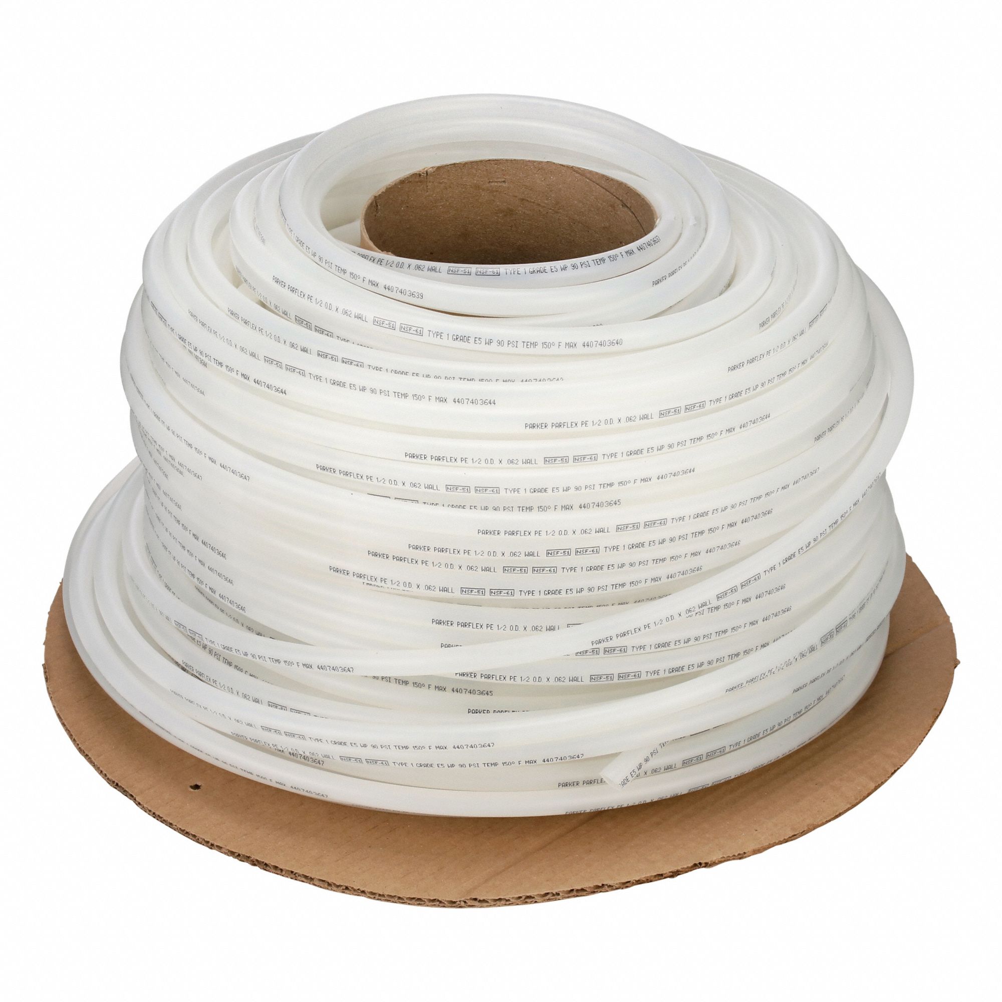 TUBING, POLYETHYLENE, BEIGE, ½ IN OUTSIDE DIAMETER, ⅜ IN INSIDE DIAMETER, 500 FT L