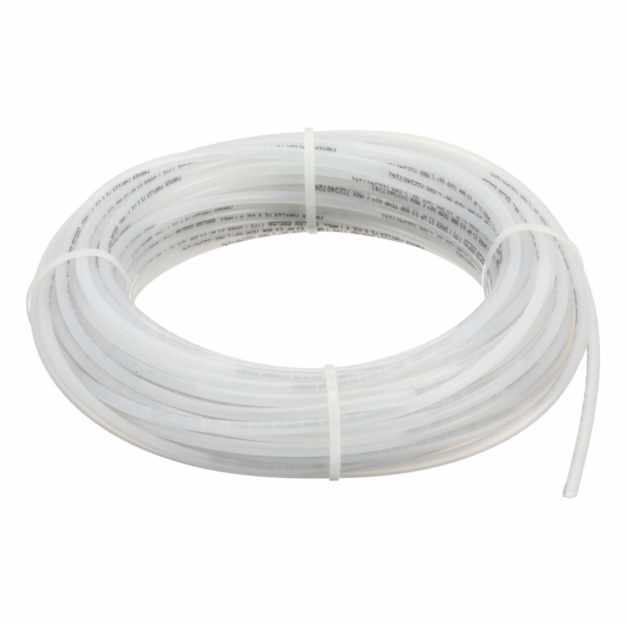 Tubing: Polyethylene, Beige, 6 mm OD, 4 mm ID, 100 ft Lg