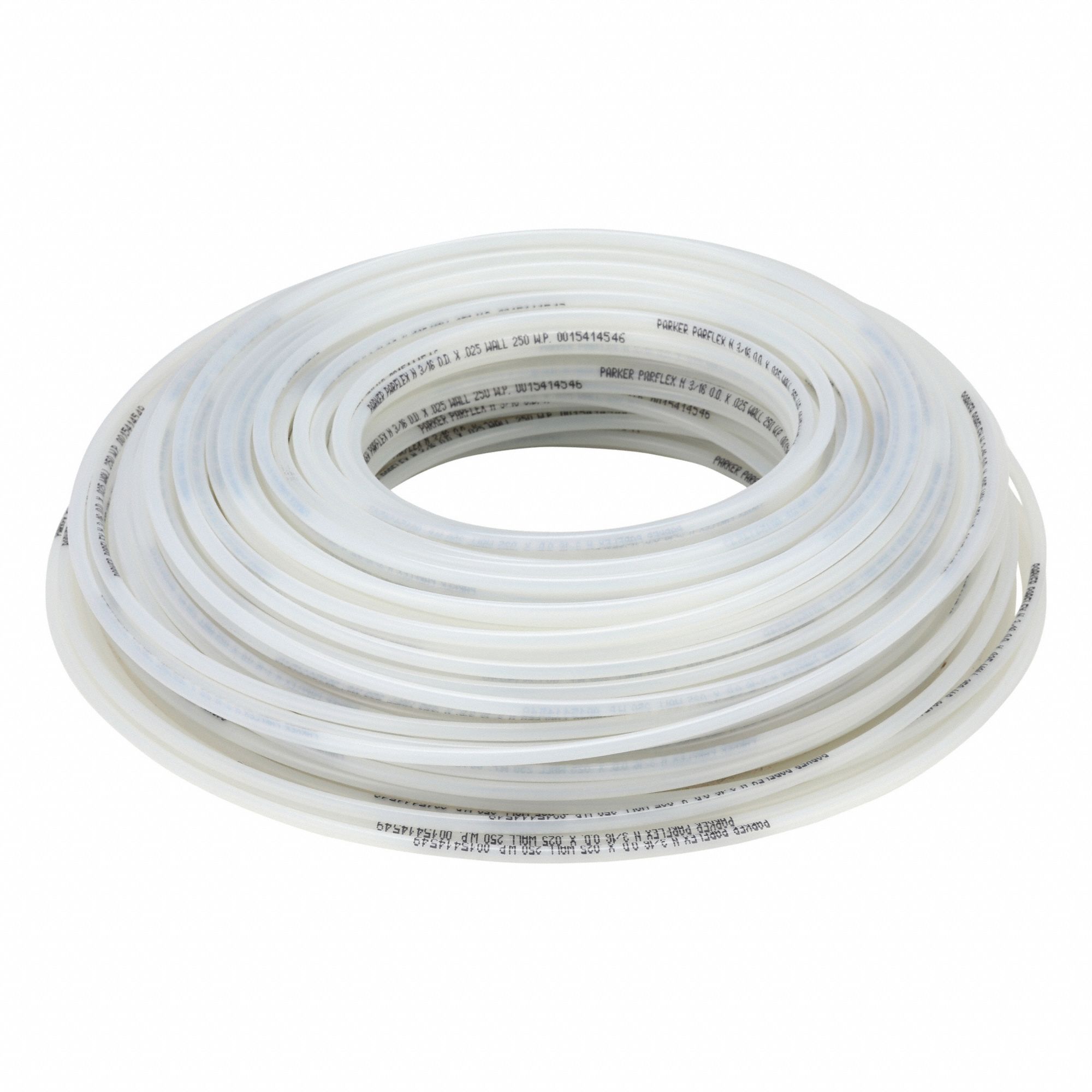 Tubing: Nylon, Beige, 3/16 in OD, 9/64 in ID, 250 ft Lg, Shore D 62