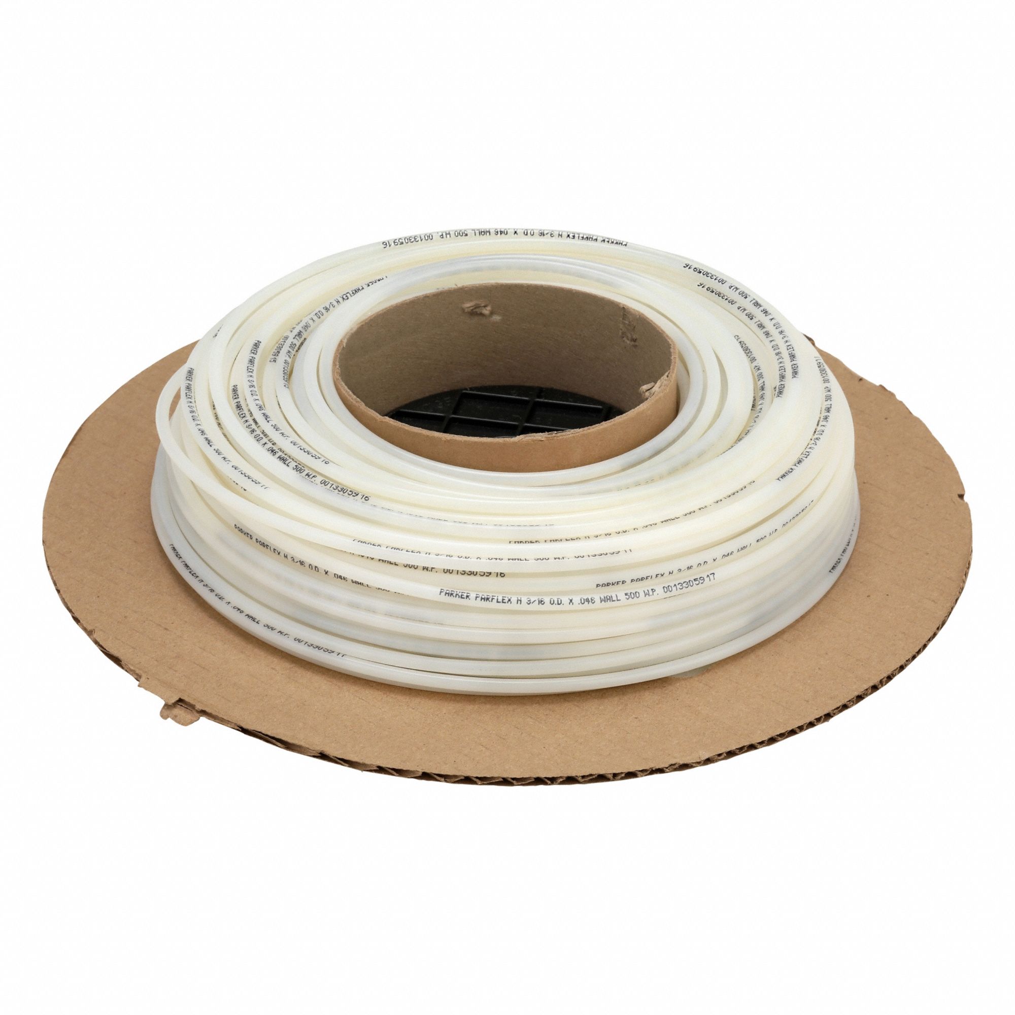 Tubing: Nylon, Beige, 3/16 in OD, 3/32 in ID, 250 ft Lg, Shore D 62