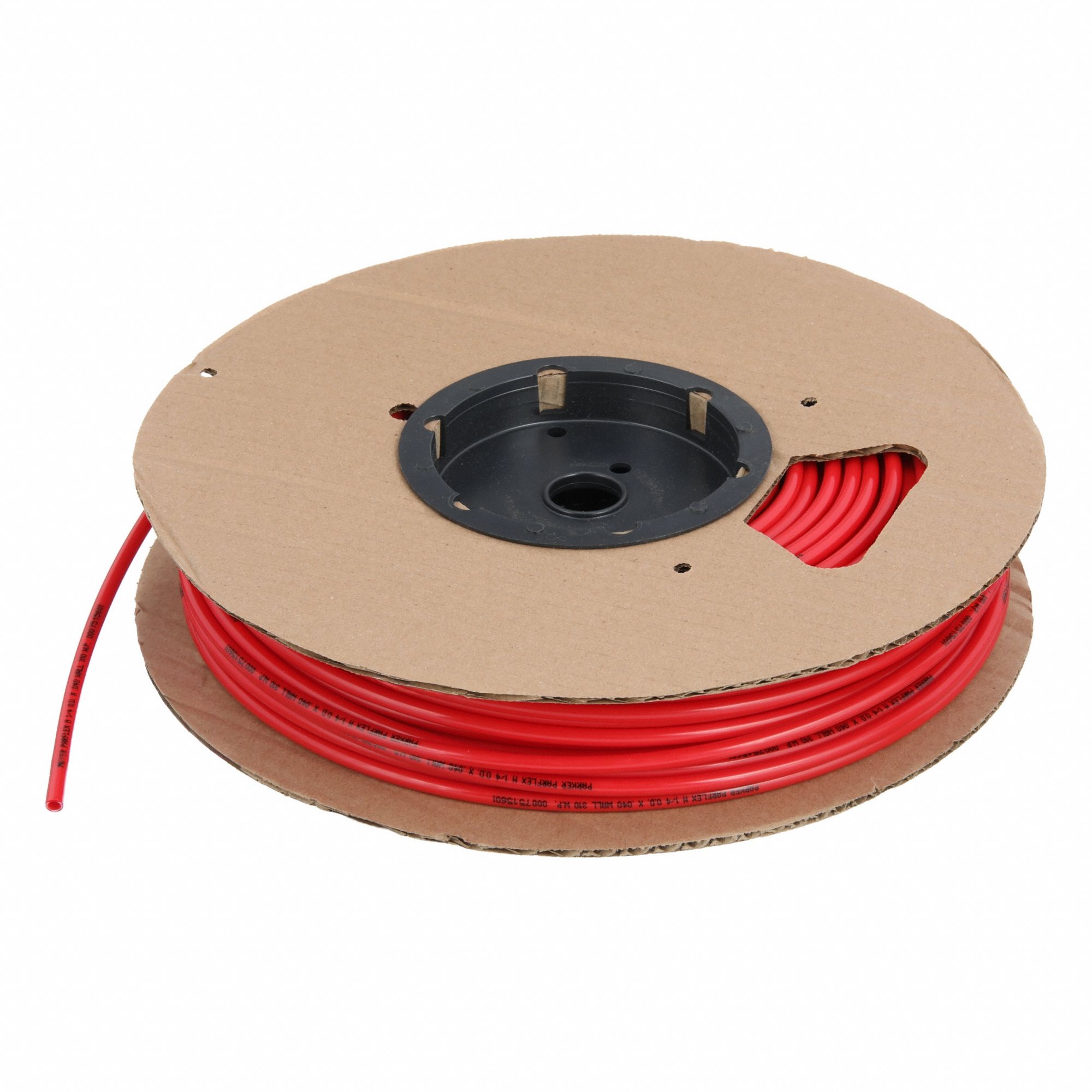 Tubing: Nylon, Red, 1/4 in OD, 11/64 in ID, 250 ft Lg, Shore D 62