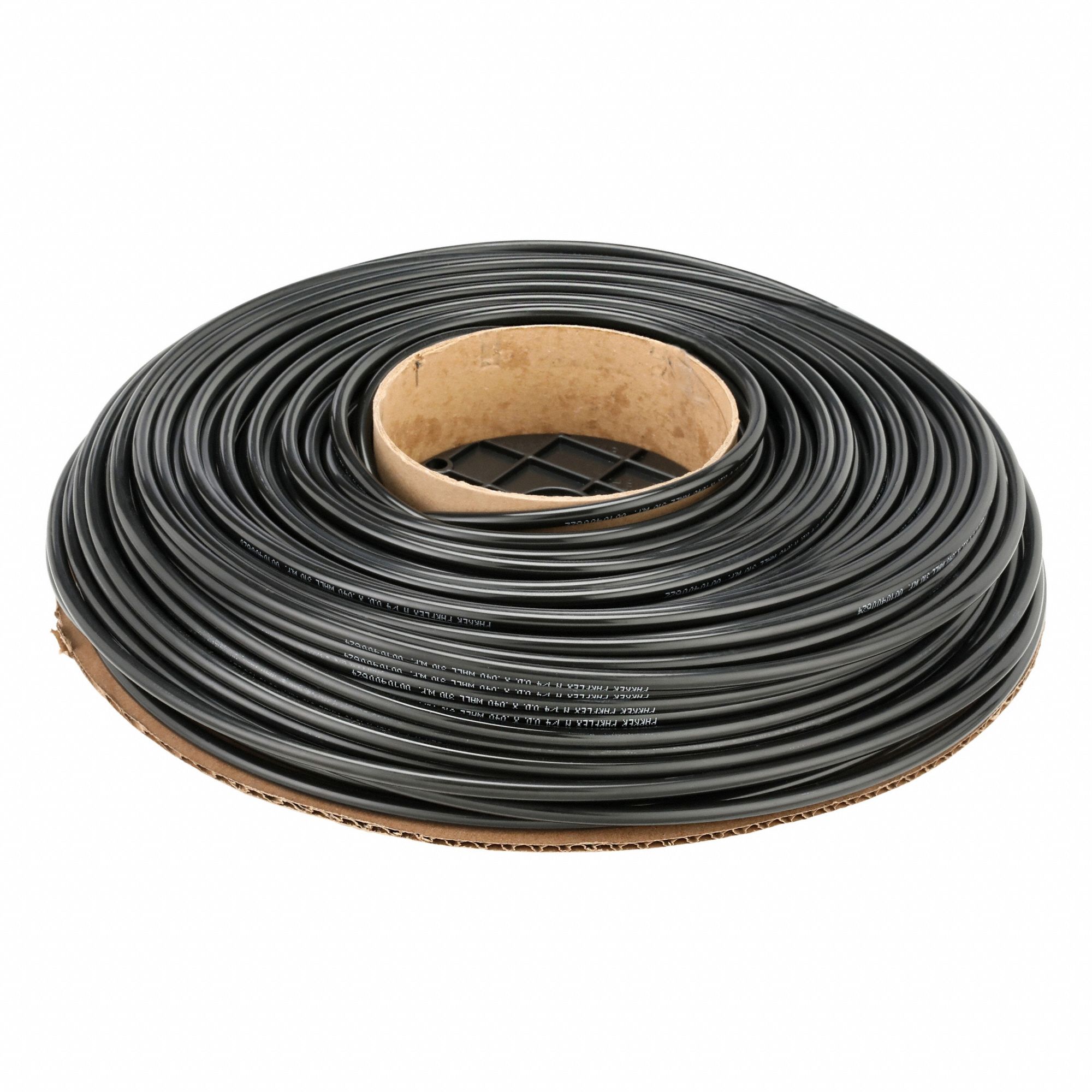 Tubing: Nylon, Black, 1/4 in OD, 11/64 in ID, 250 ft Lg, Shore D 62