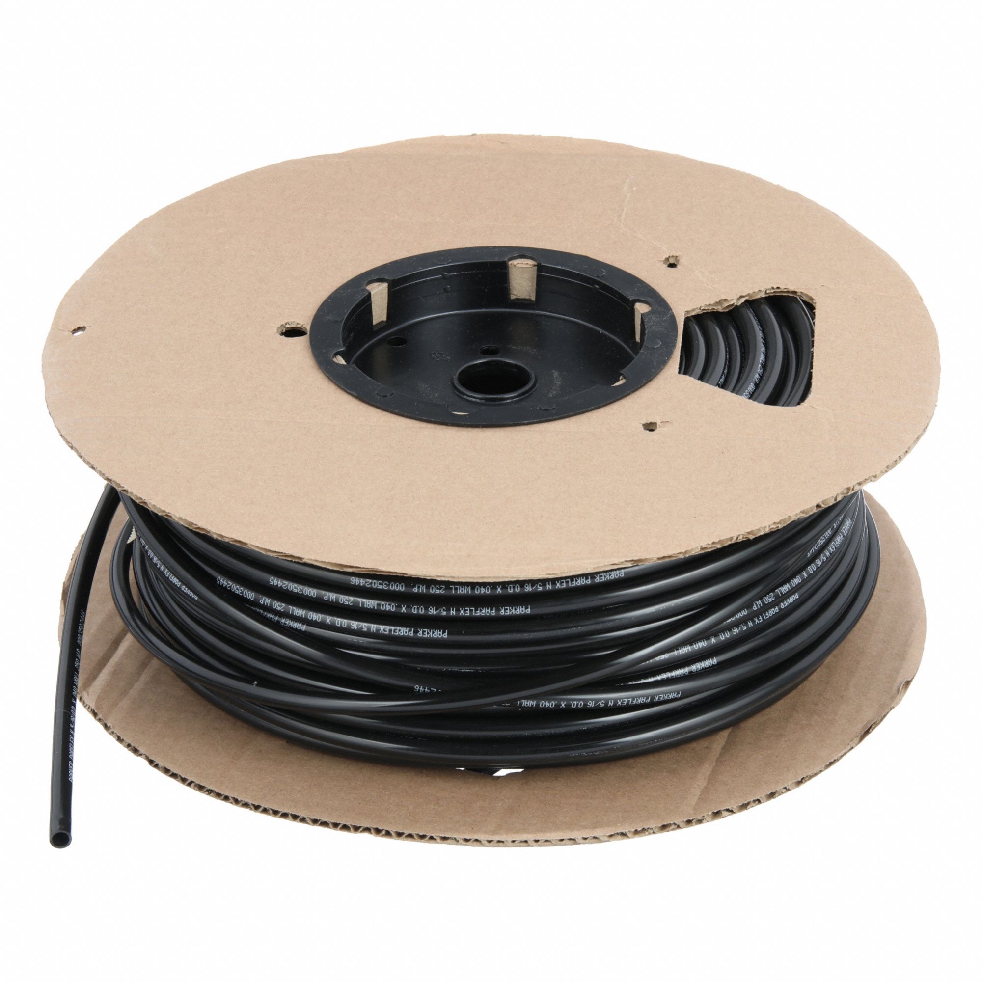 Tubing: Nylon, Black, 5/16 in OD, 15/64 in ID, 250 ft Lg, Shore D 62