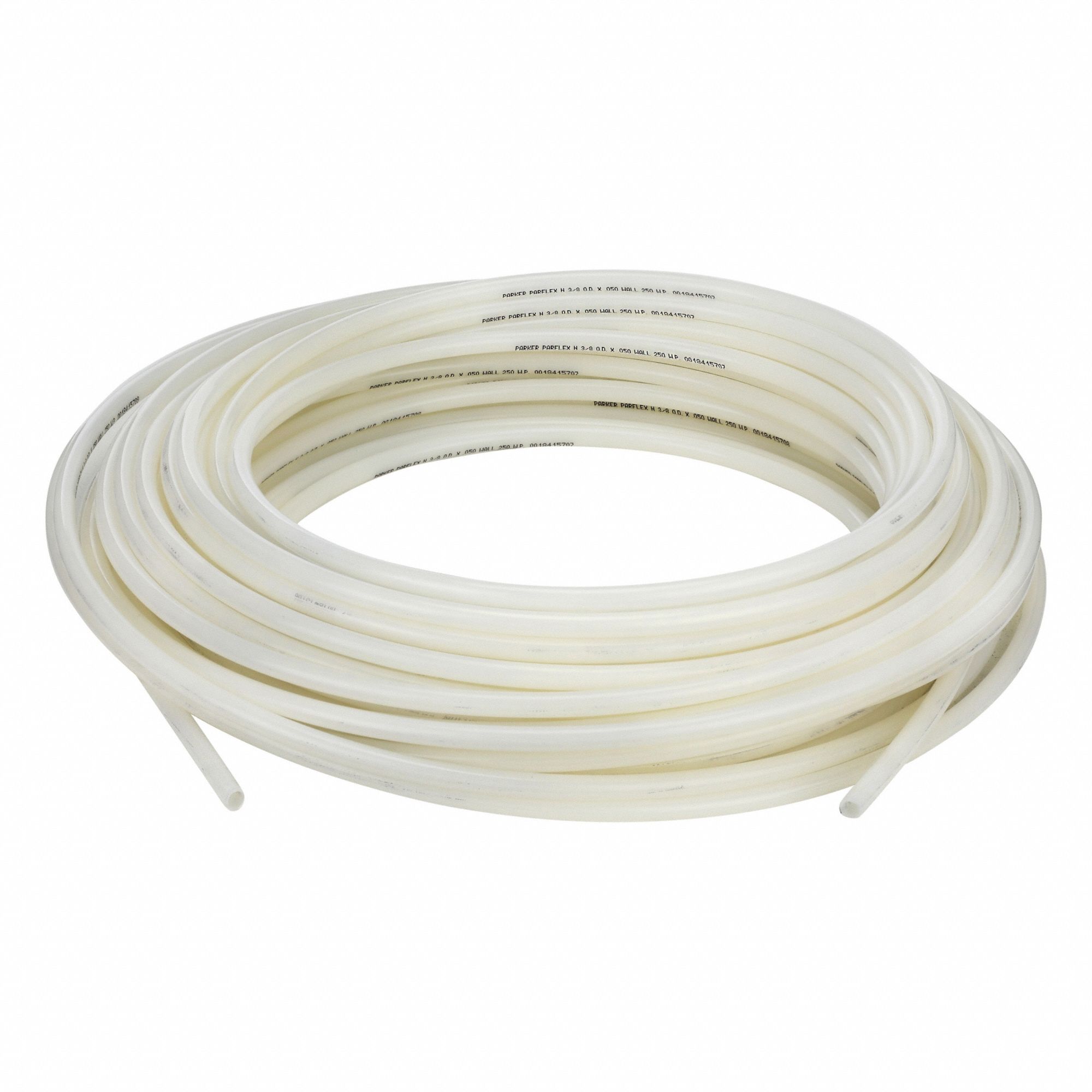 Tubing: Nylon, Beige, 3/8 in OD, 9/32 in ID, 100 ft Lg, Shore D 62