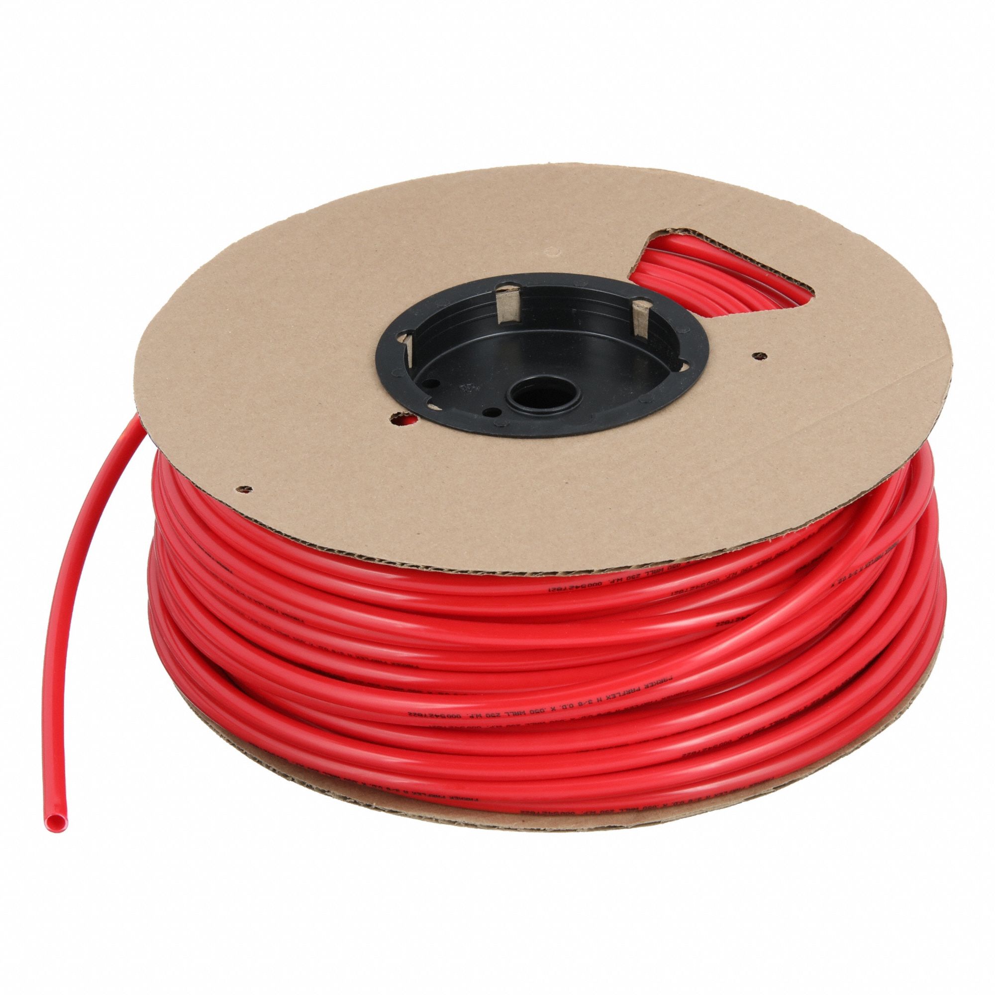 Tubing: Nylon, Red, 3/8 in OD, 9/32 in ID, 250 ft Lg, Shore D 62