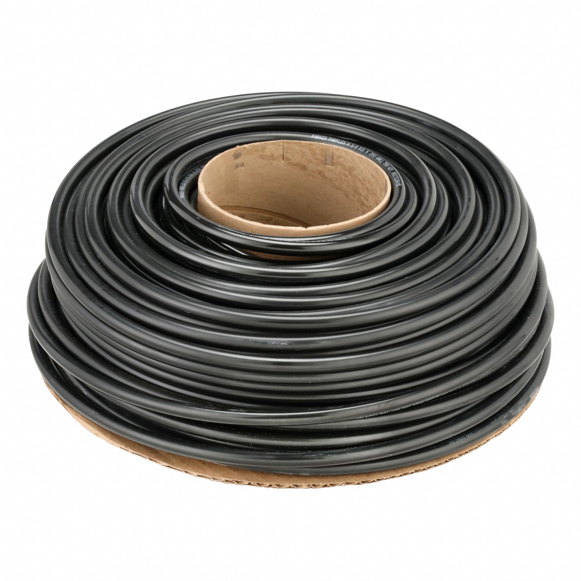 Tubing: Nylon, Black, 3/8 in OD, 3/16 in ID, 250 ft Lg, Shore D 62