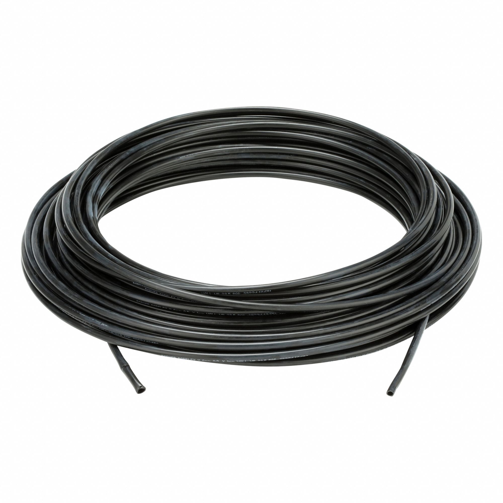 Tubing: Nylon, Black, 6 mm OD, 4 mm ID, 100 ft Lg, Shore D 62