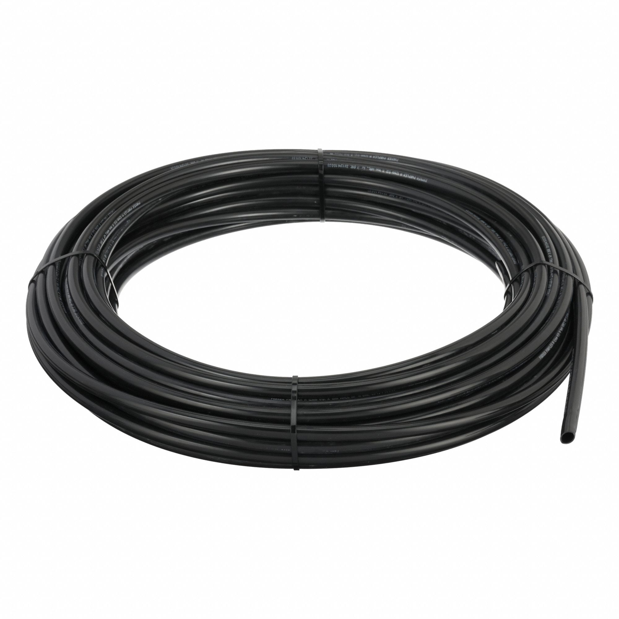 Tubing: Nylon, Black, 12 mm OD, 10 mm ID, 100 ft Lg, Shore D 62
