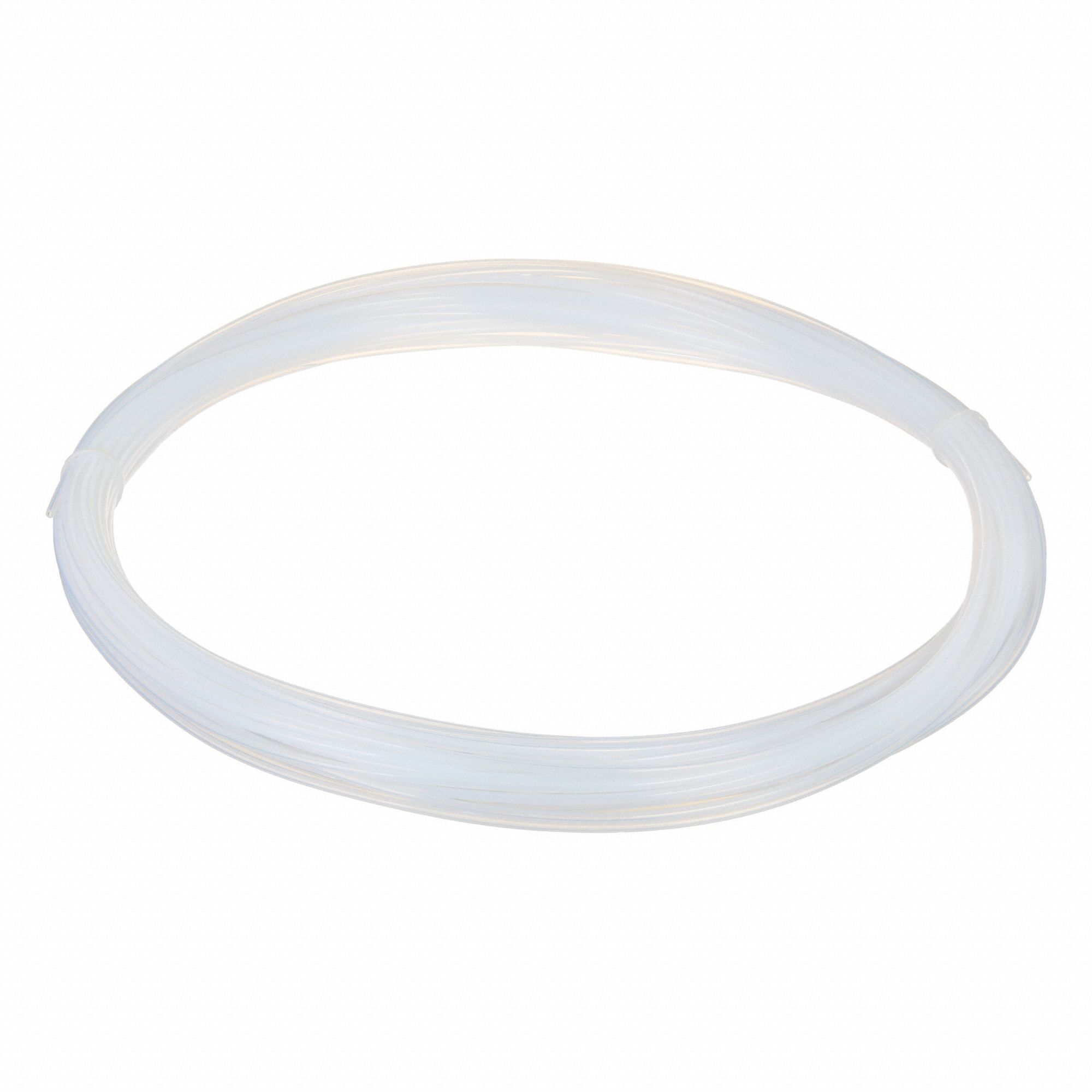 Tubing: PTFE, White, 1/16 in ID, 1/8 in OD, 100 ft Lg, Shore D 50 to 65