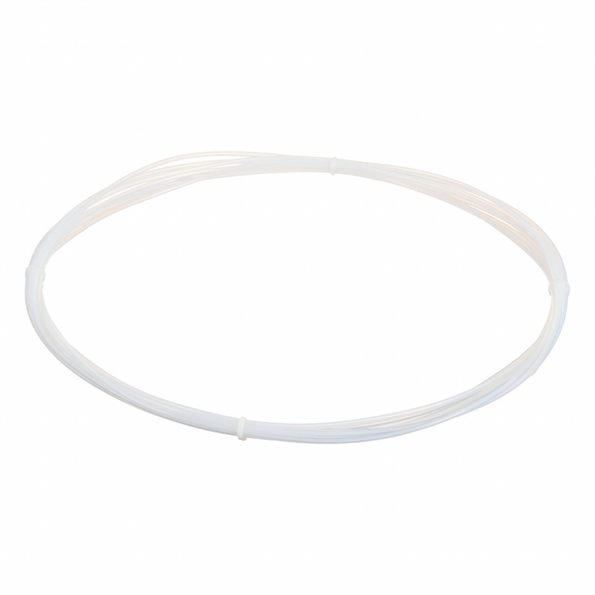 Tubing: PTFE, White, 1/16 in ID, 1/8 in OD, 25 ft Lg, Shore D 50 to 65