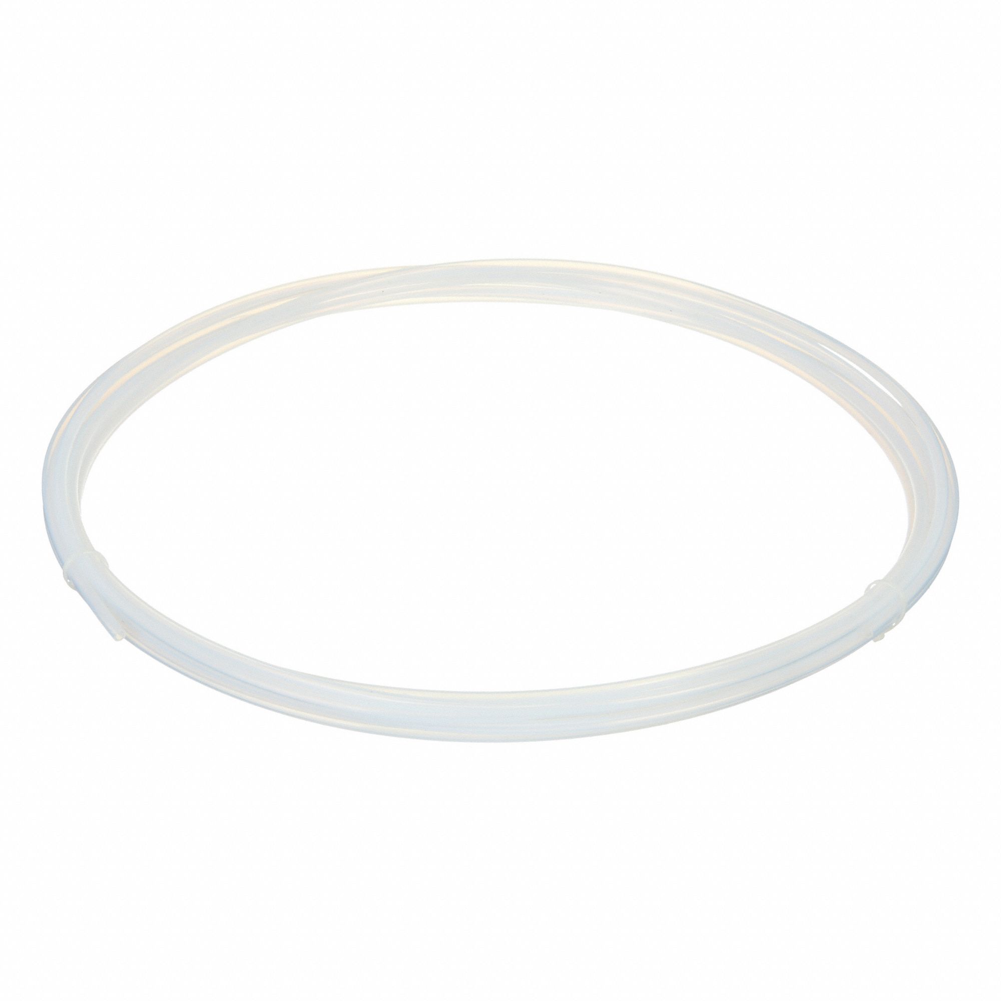Tubing: PTFE, White, 1/8 in ID, 3/16 in OD, 25 ft Lg, Shore D 50 to 65