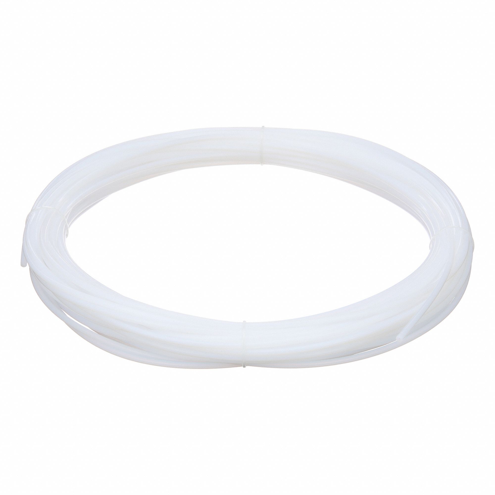 Tubing: PTFE, White, 1/16 in ID, 3/16 in OD, 100 ft Lg, Shore D 50 to 65
