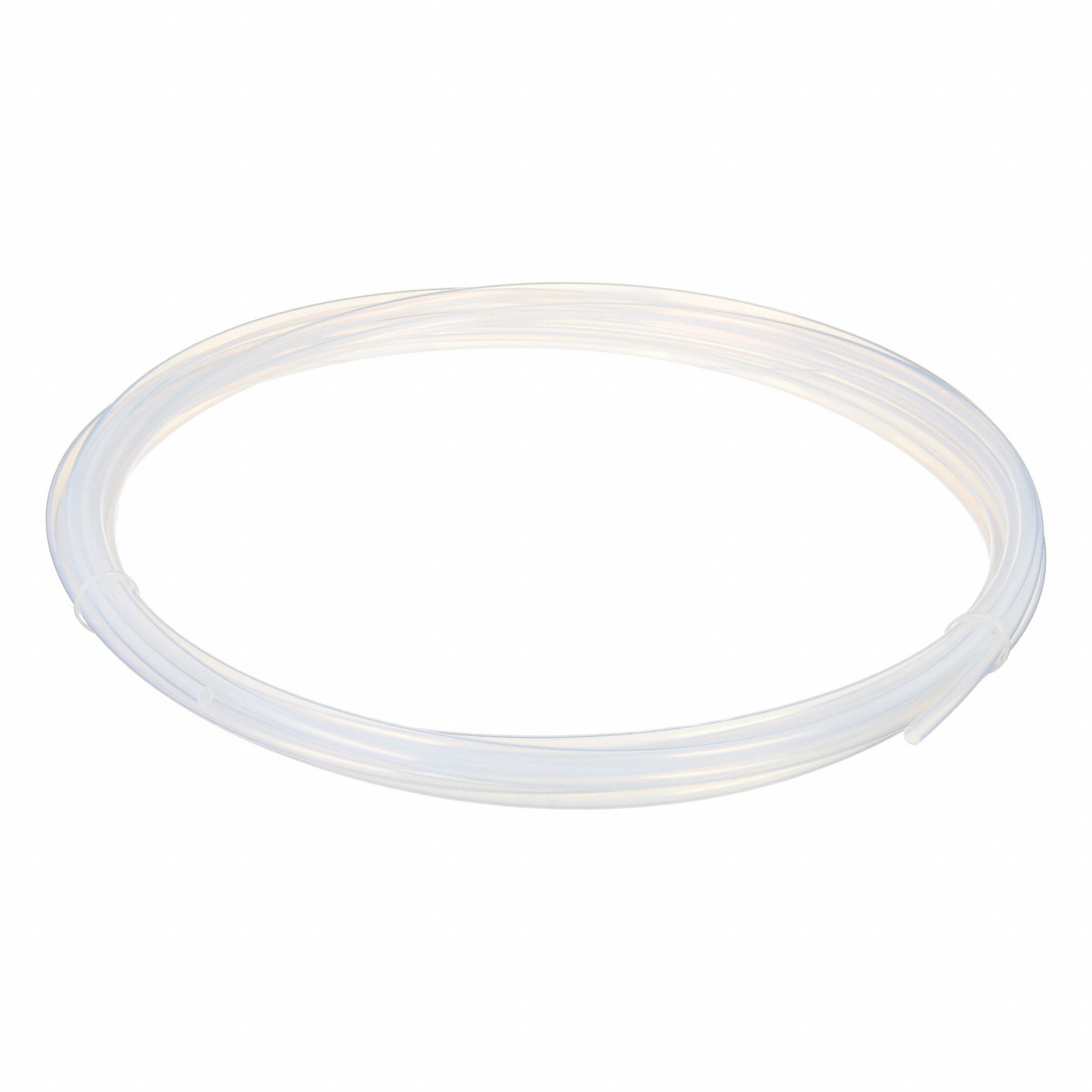 Tubing: PTFE, White, 3/16 in ID, 1/4 in OD, 25 ft Lg, Shore D 50 to 65