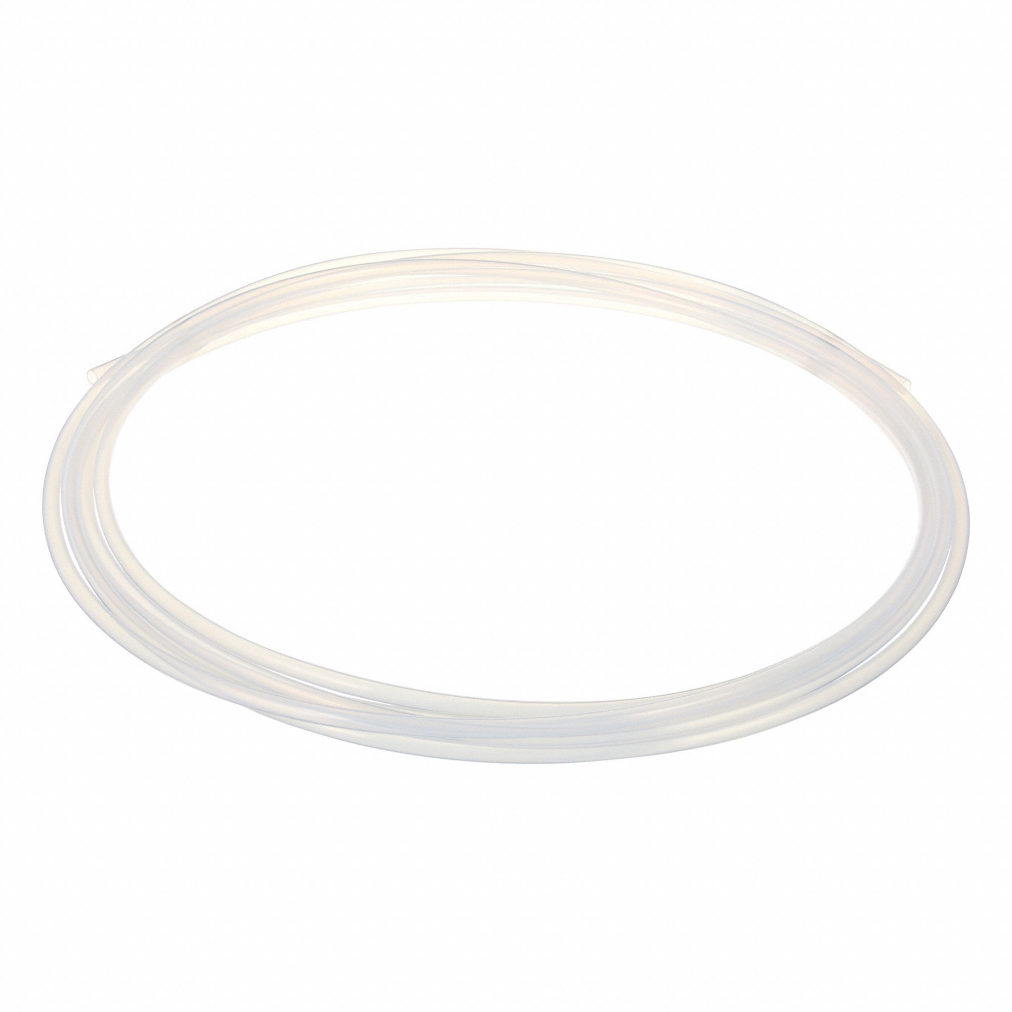 Tubing: PTFE, White, 5/16 in ID, 3/8 in OD, 25 ft Lg, Shore D 50 to 65