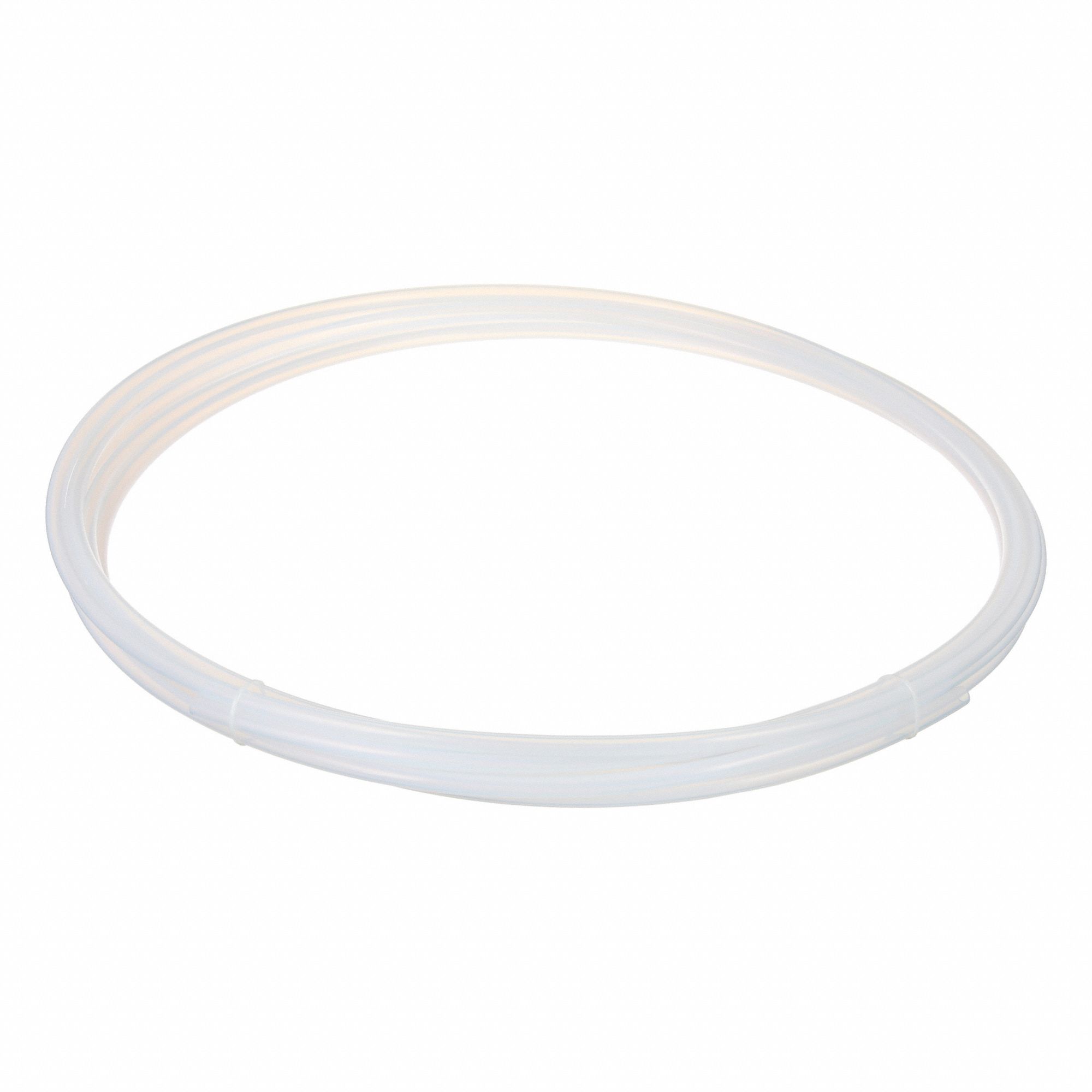 Tubing: PTFE, White, 1/4 in ID, 3/8 in OD, 25 ft Lg, Shore D 50 to 65