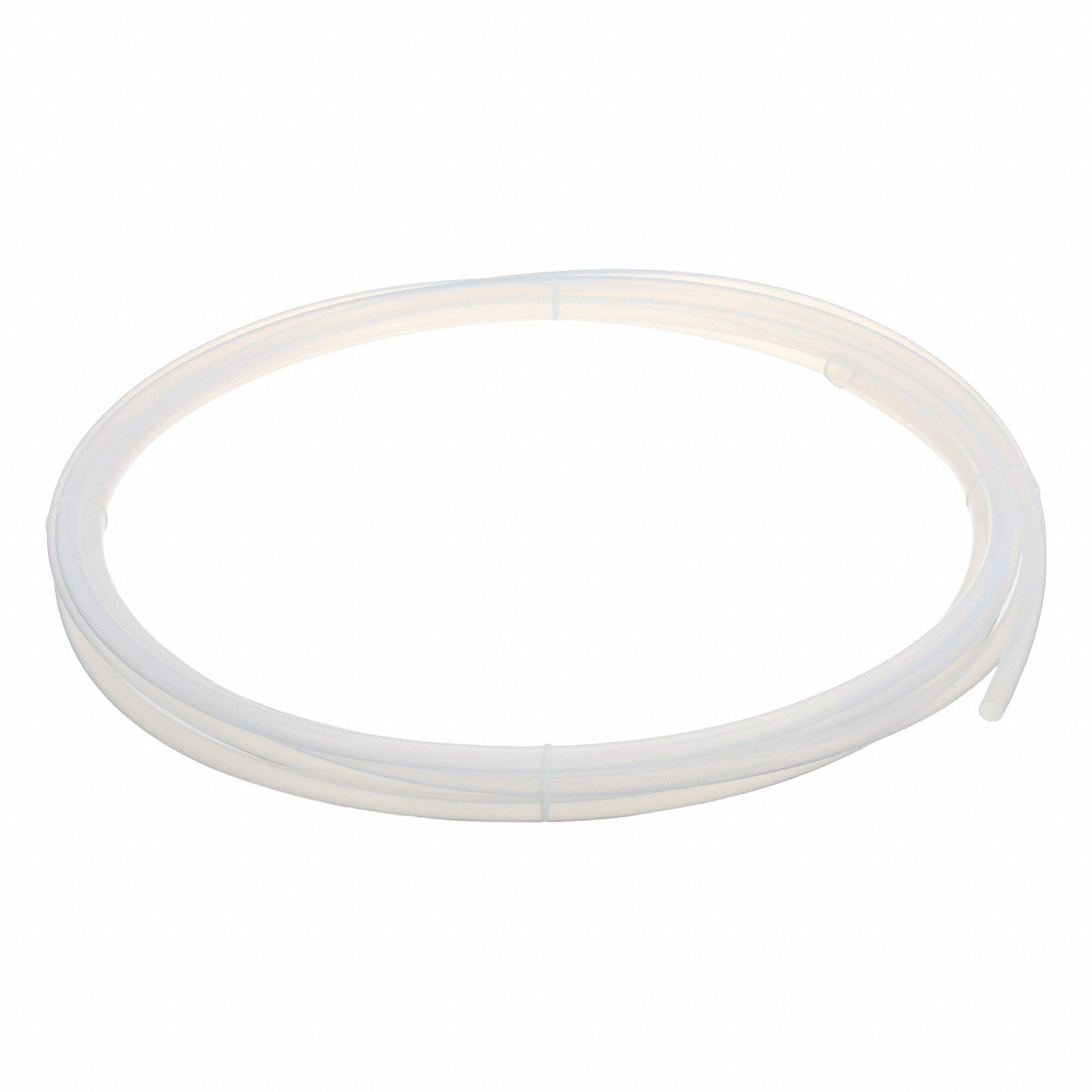 Tubing: PTFE, White, 7/16 in ID, 1/2 in OD, 25 ft Lg, Shore D 50 to 65