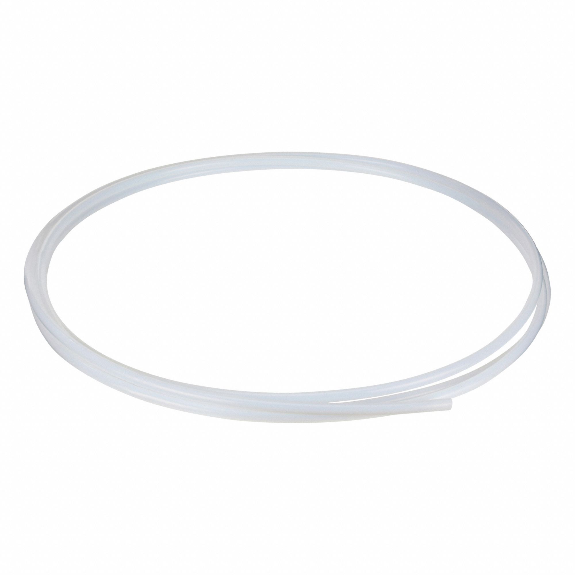 Tubing: PTFE, White, 1/2 in ID, 5/8 in OD, 25 ft Lg, Shore D 50 to 65